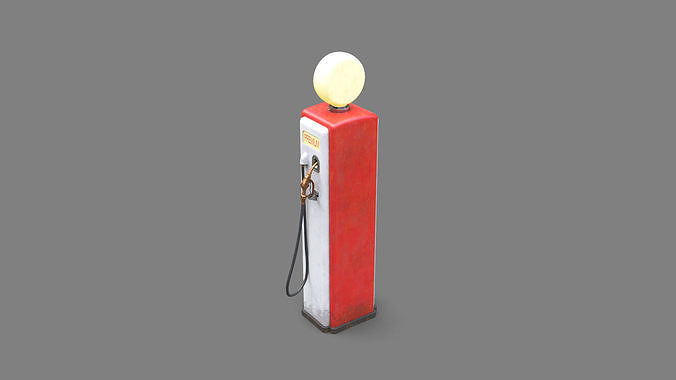 Vintage Gas Pump - PRO Version Low-poly 3D model 5