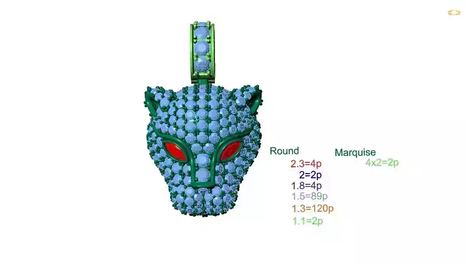 pendant tiger 3D print model