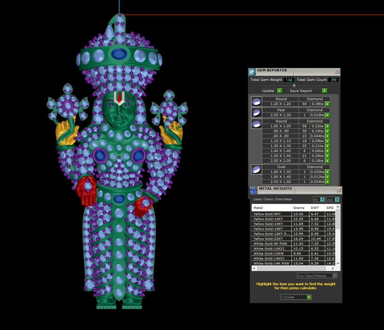 venkateswara balaji pendent 3D print model_1
