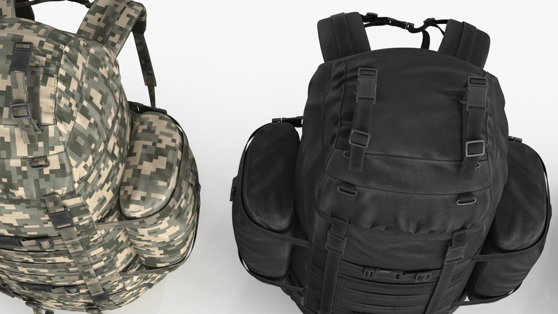 Tactical Military Backpack Low-poly 3D model_25