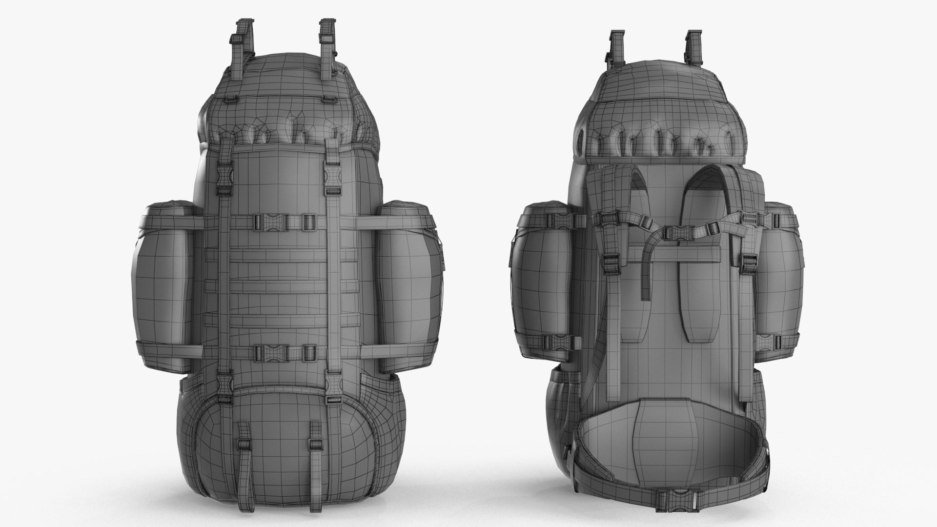 Tactical Military Backpack Low-poly 3D model_31