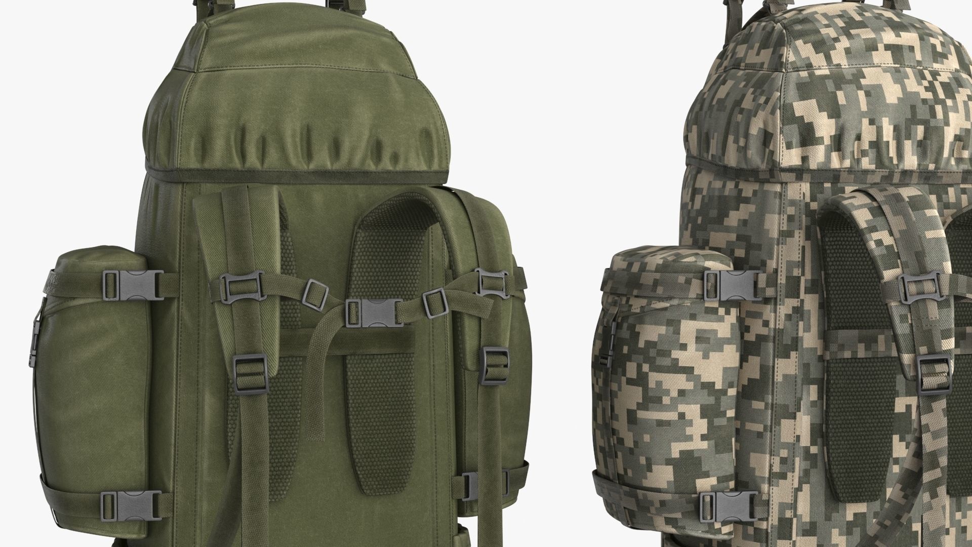 Tactical Military Backpack Low-poly 3D model_29