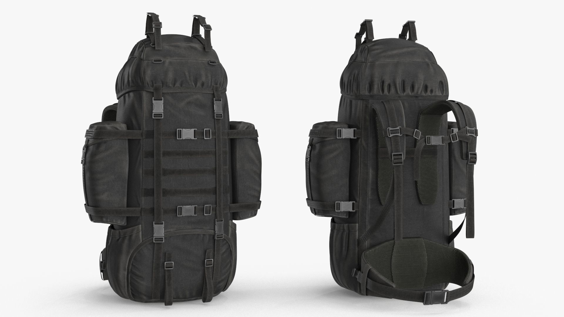 Tactical Military Backpack Low-poly 3D model_4