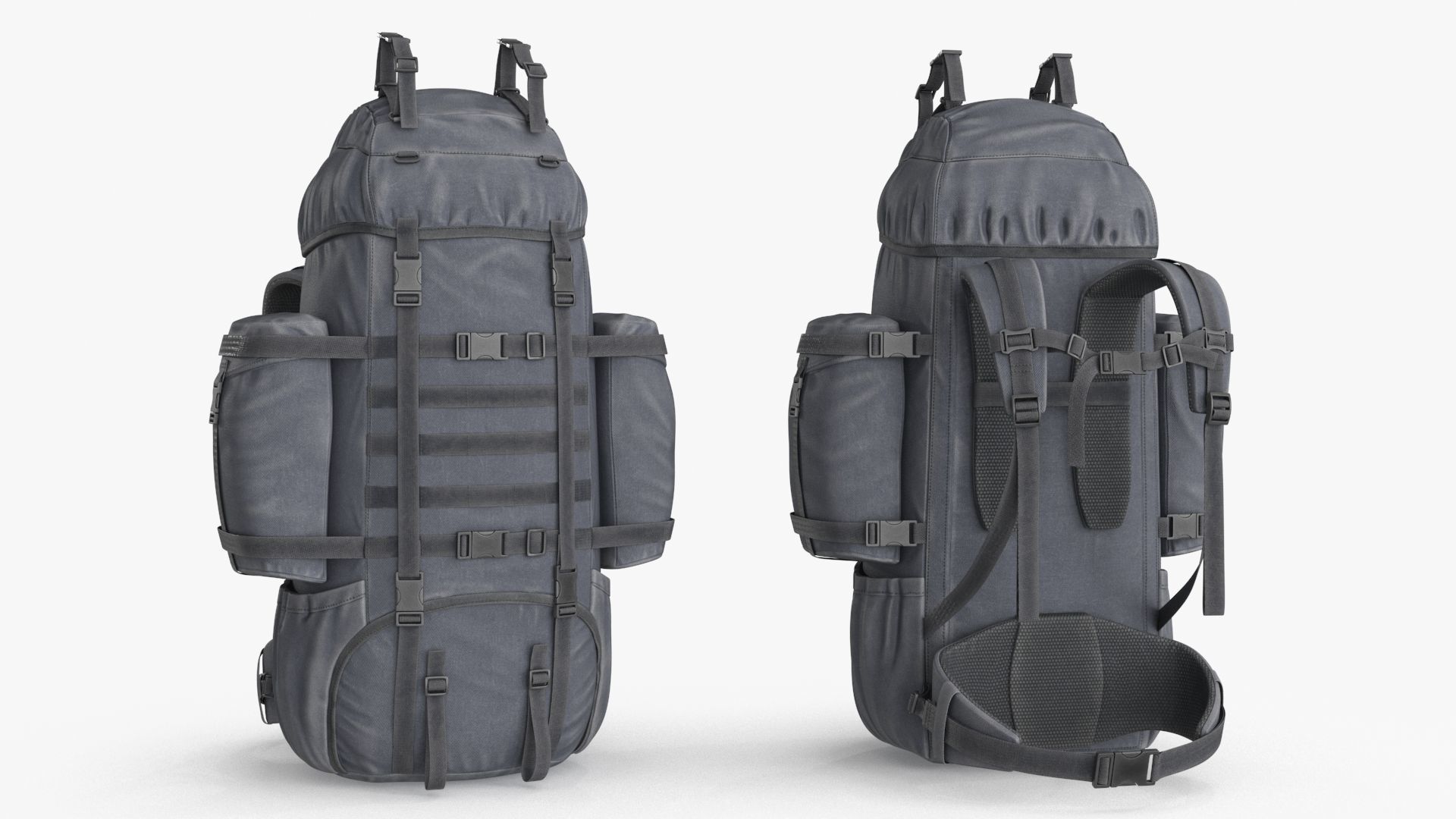 Tactical Military Backpack Low-poly 3D model_5