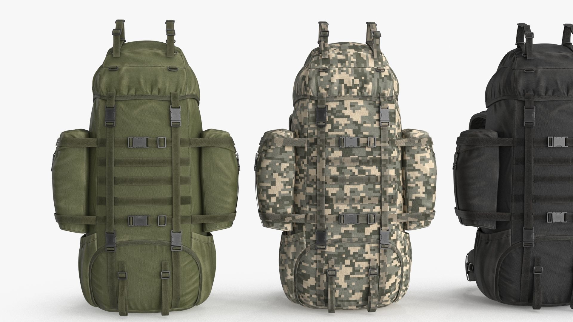 Tactical Military Backpack Low-poly 3D model_18