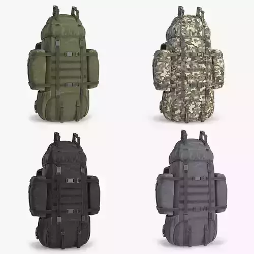 Tactical Military Backpack Low-poly 3D model
