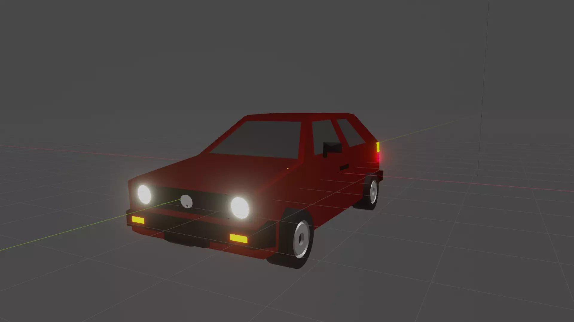 Low Poly Volkswagen Golf 2 Low-poly 3D model