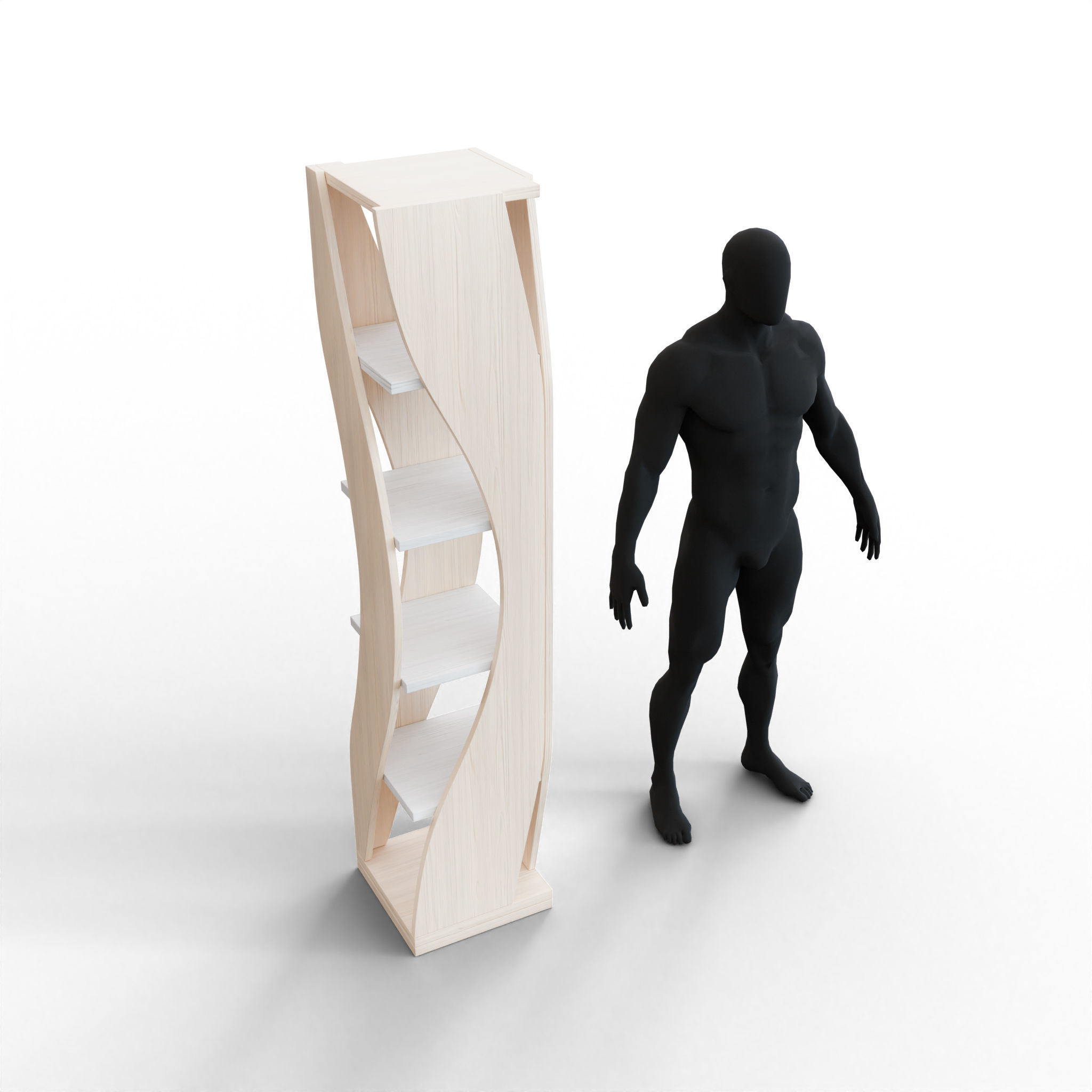 BookShelf Low-poly 3D model_4