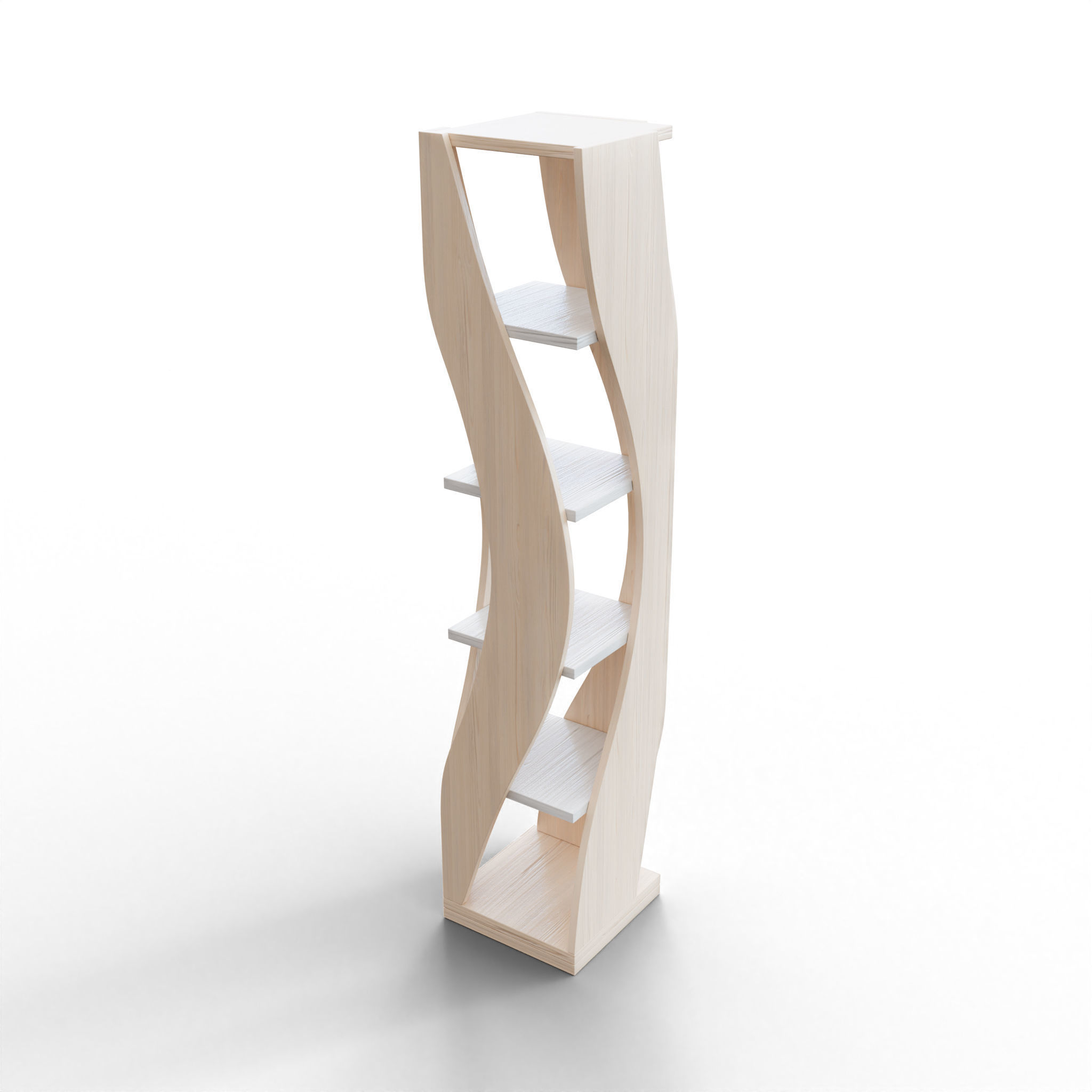 BookShelf Low-poly 3D model_1