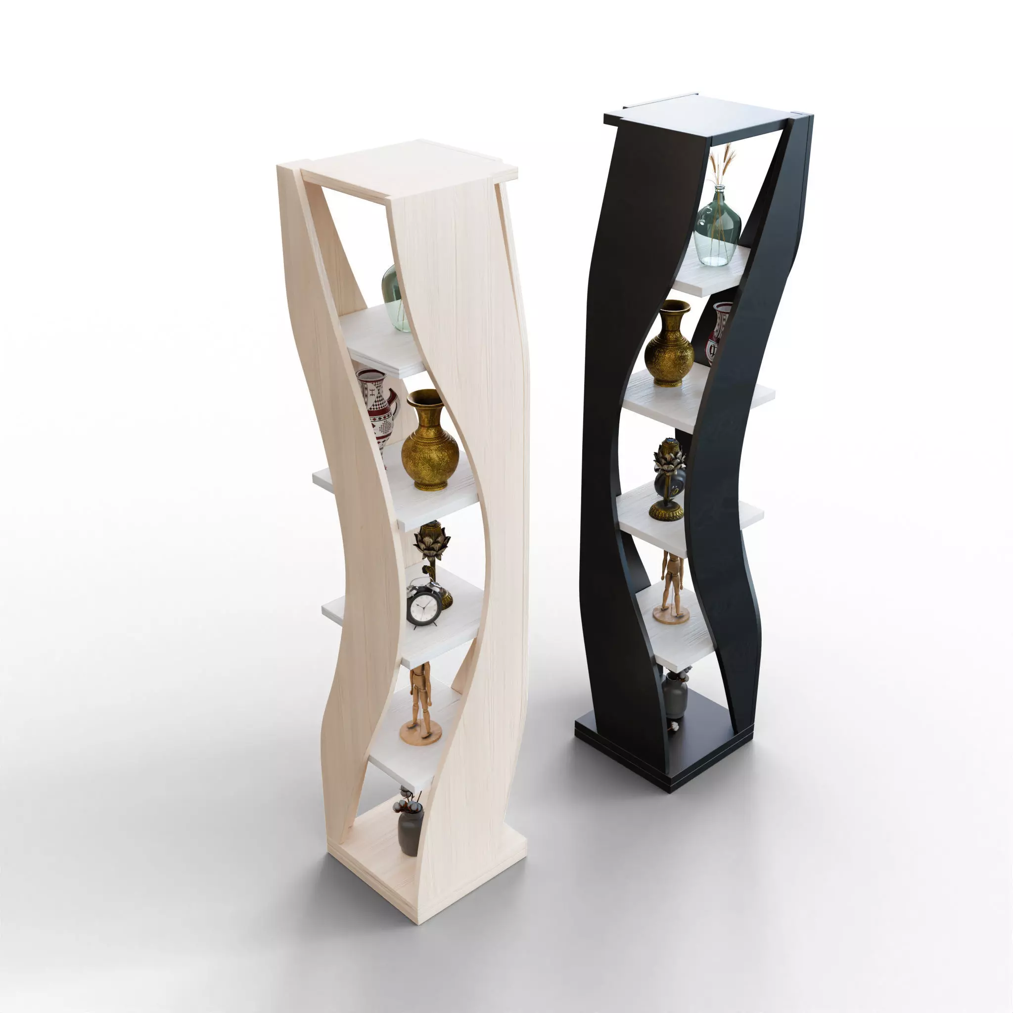 BookShelf Low-poly 3D model_0