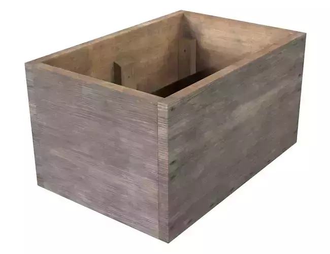 Wood crate Low-poly 3D model