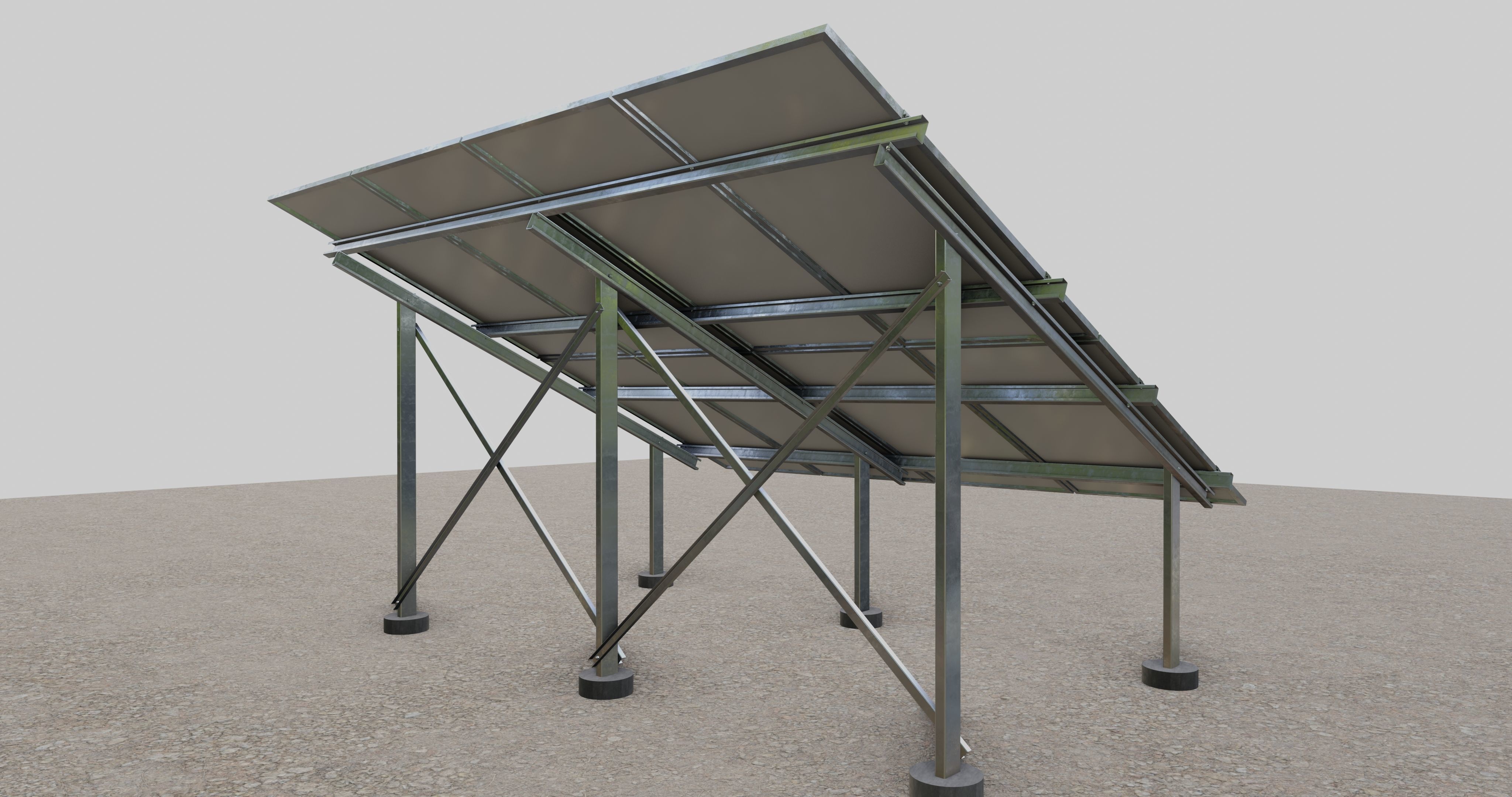 Solar Panel Steel Construction Type 2 3D model_2