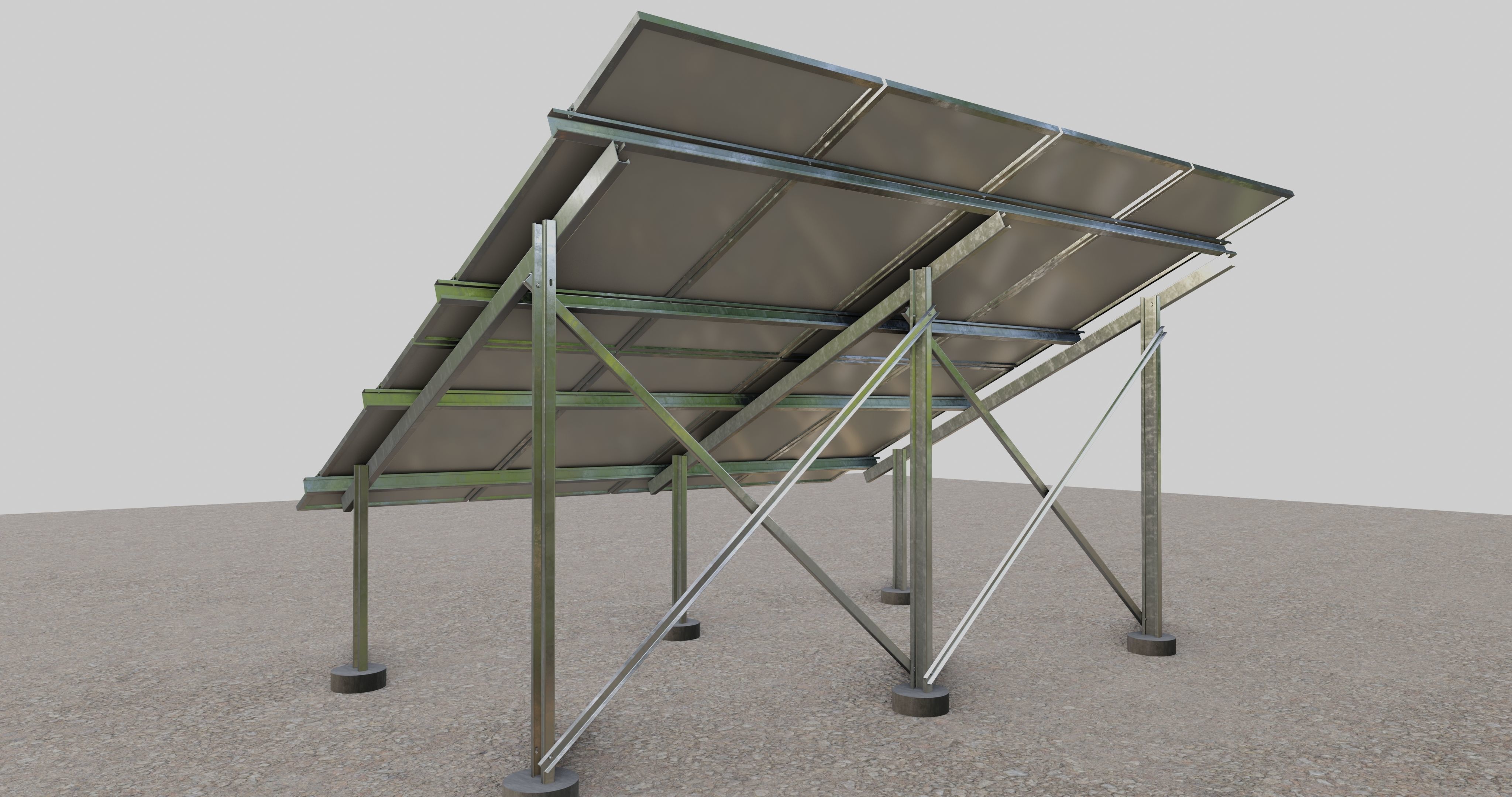Solar Panel Steel Construction Type 2 3D model_3