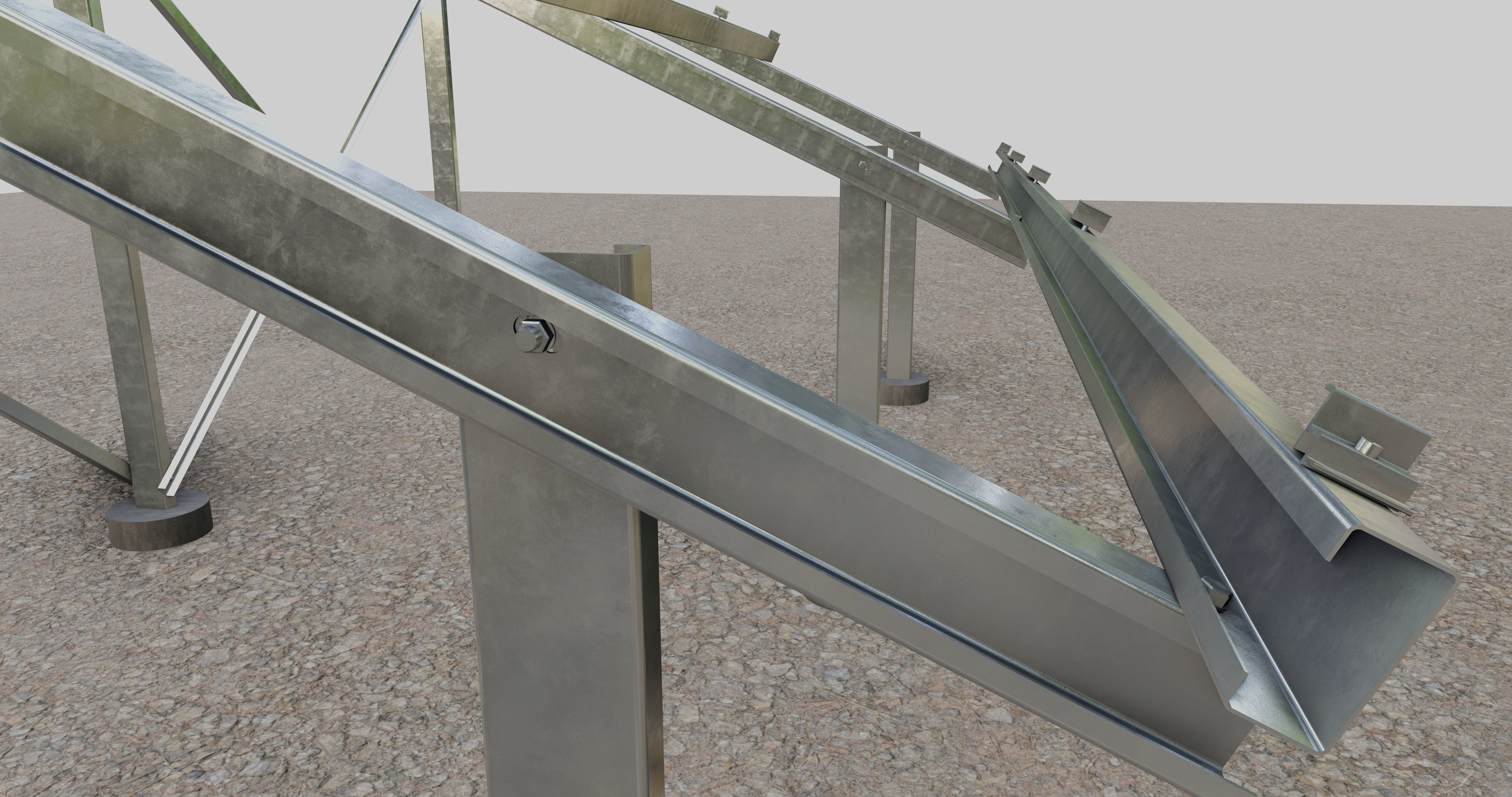 Solar Panel Steel Construction Type 2 3D model_11