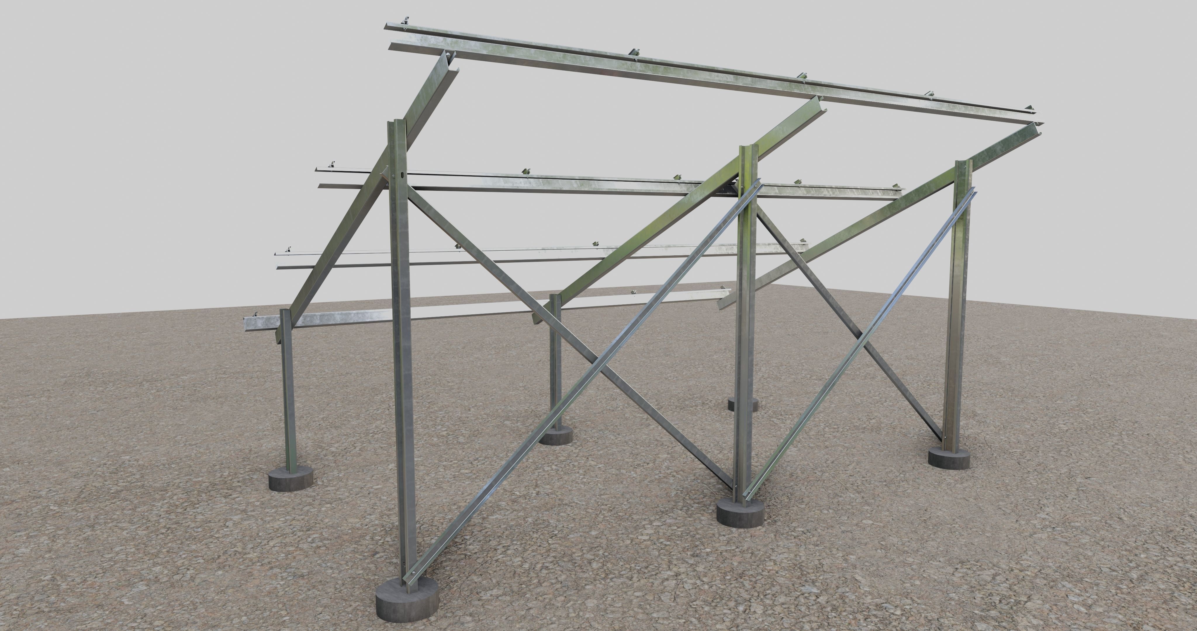 Solar Panel Steel Construction Type 2 3D model_9