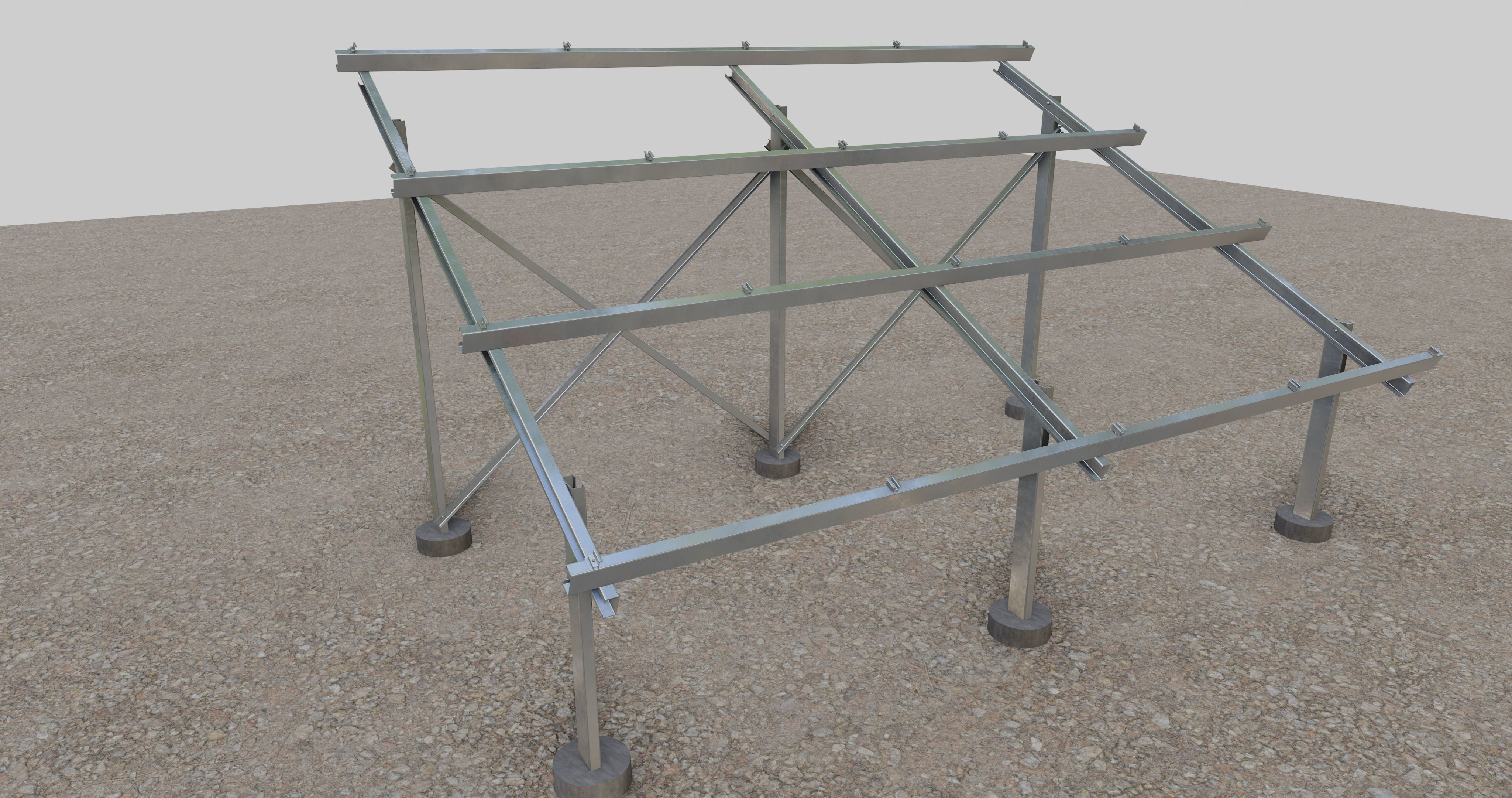 Solar Panel Steel Construction Type 2 3D model_8