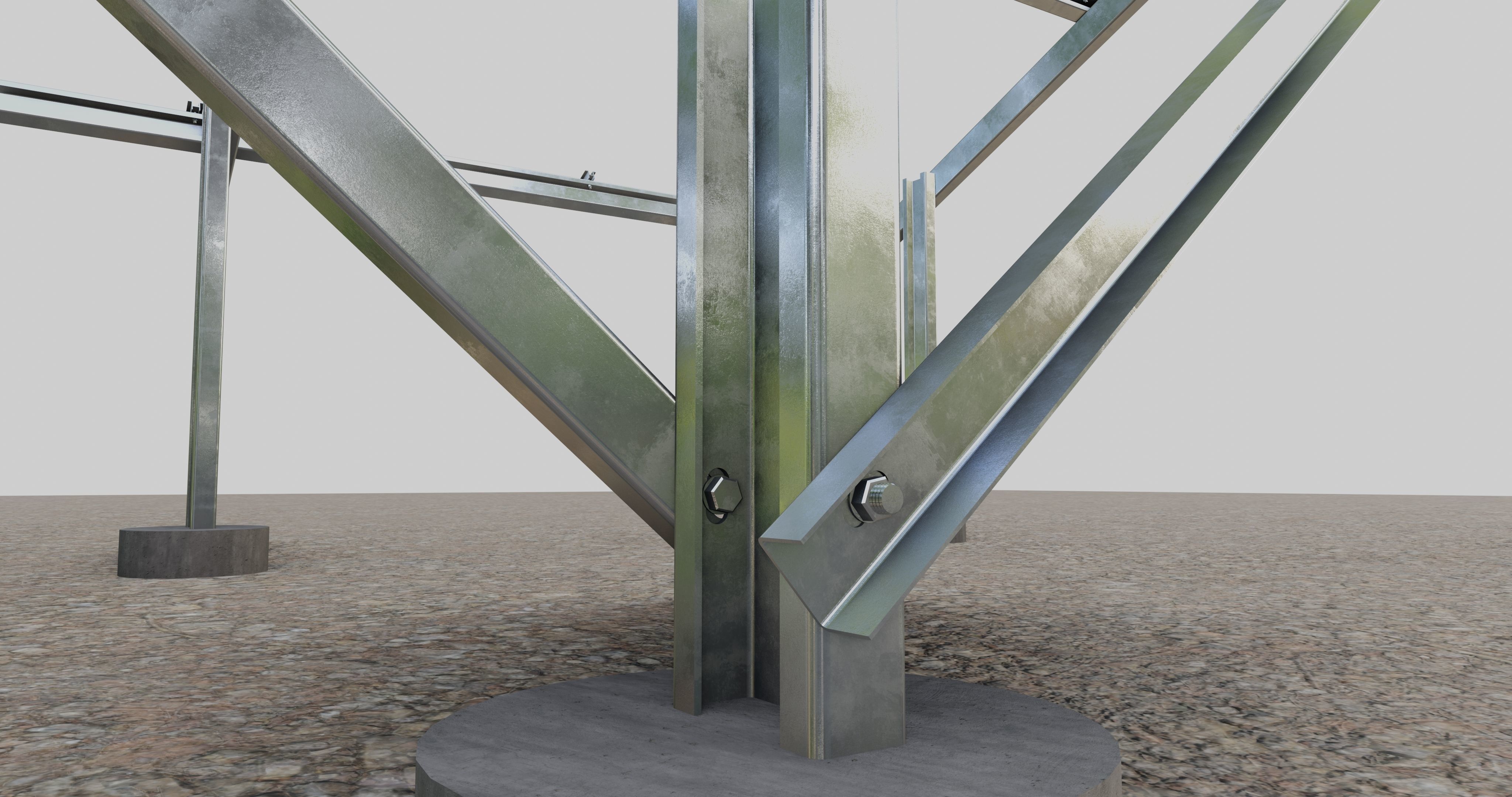 Solar Panel Steel Construction Type 2 3D model_14