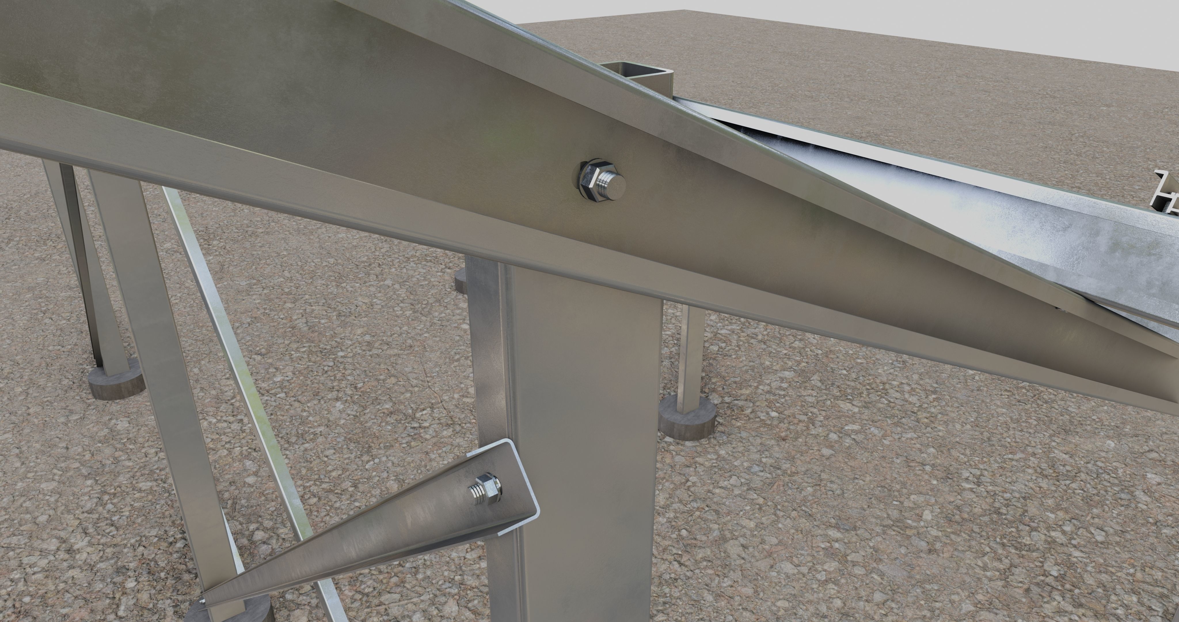 Solar Panel Steel Construction Type 2 3D model_10