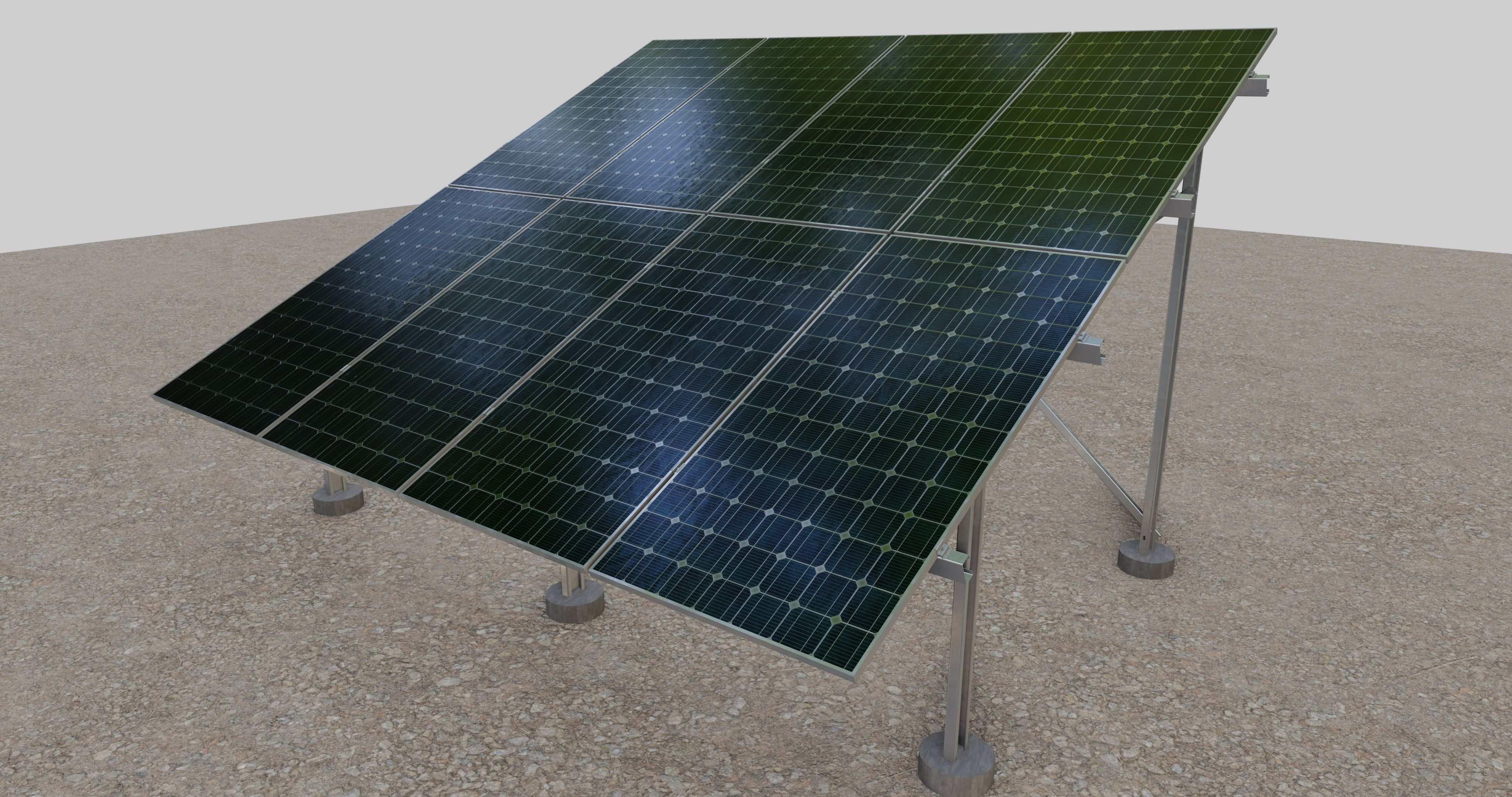 Solar Panel Steel Construction Type 2 3D model_1