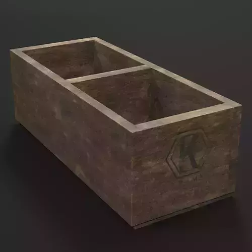 Wooden box for interior Low-poly 3D model