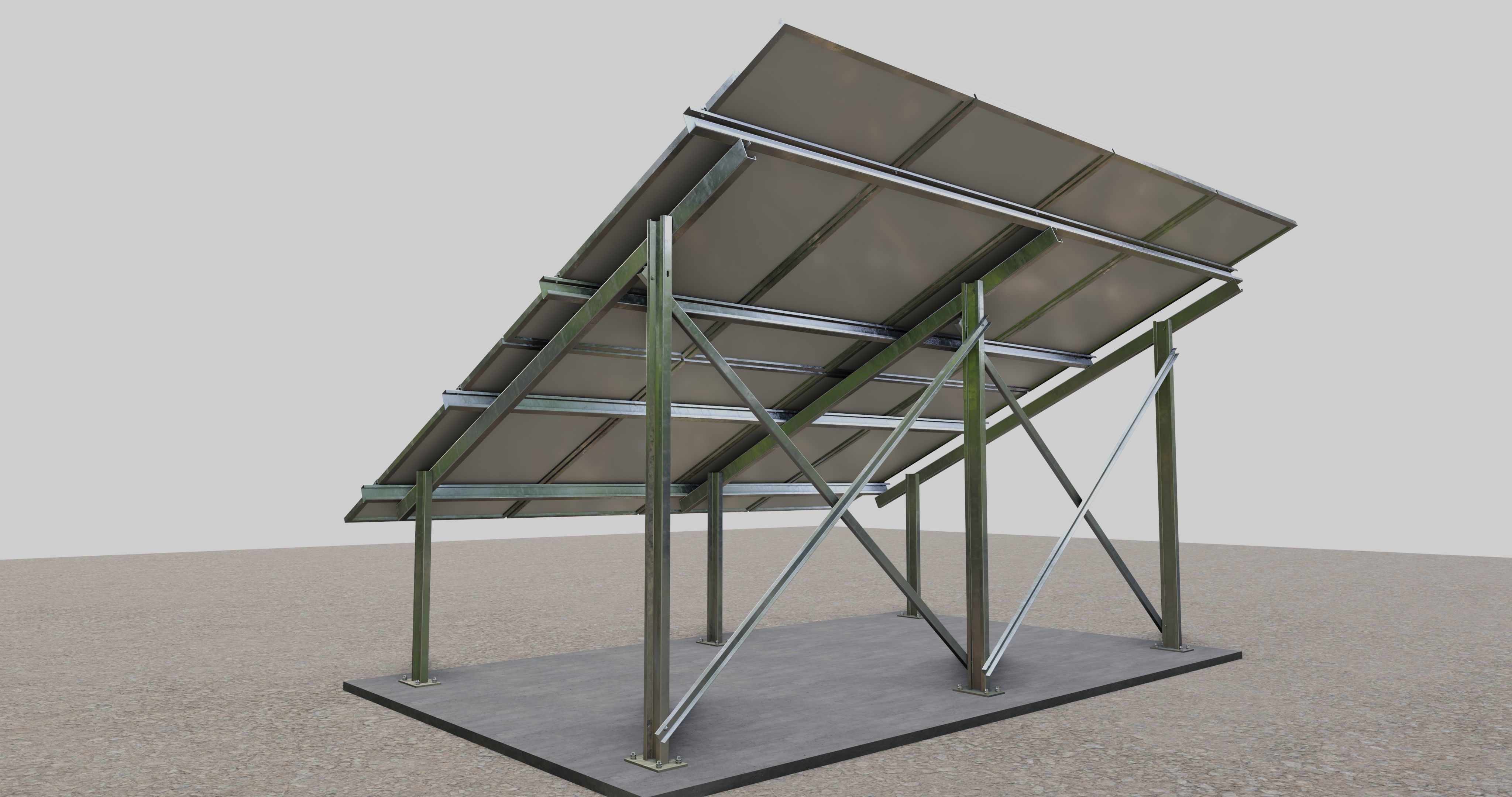 Solar Panel Steel Construction Type 3 3D model | CGTrader