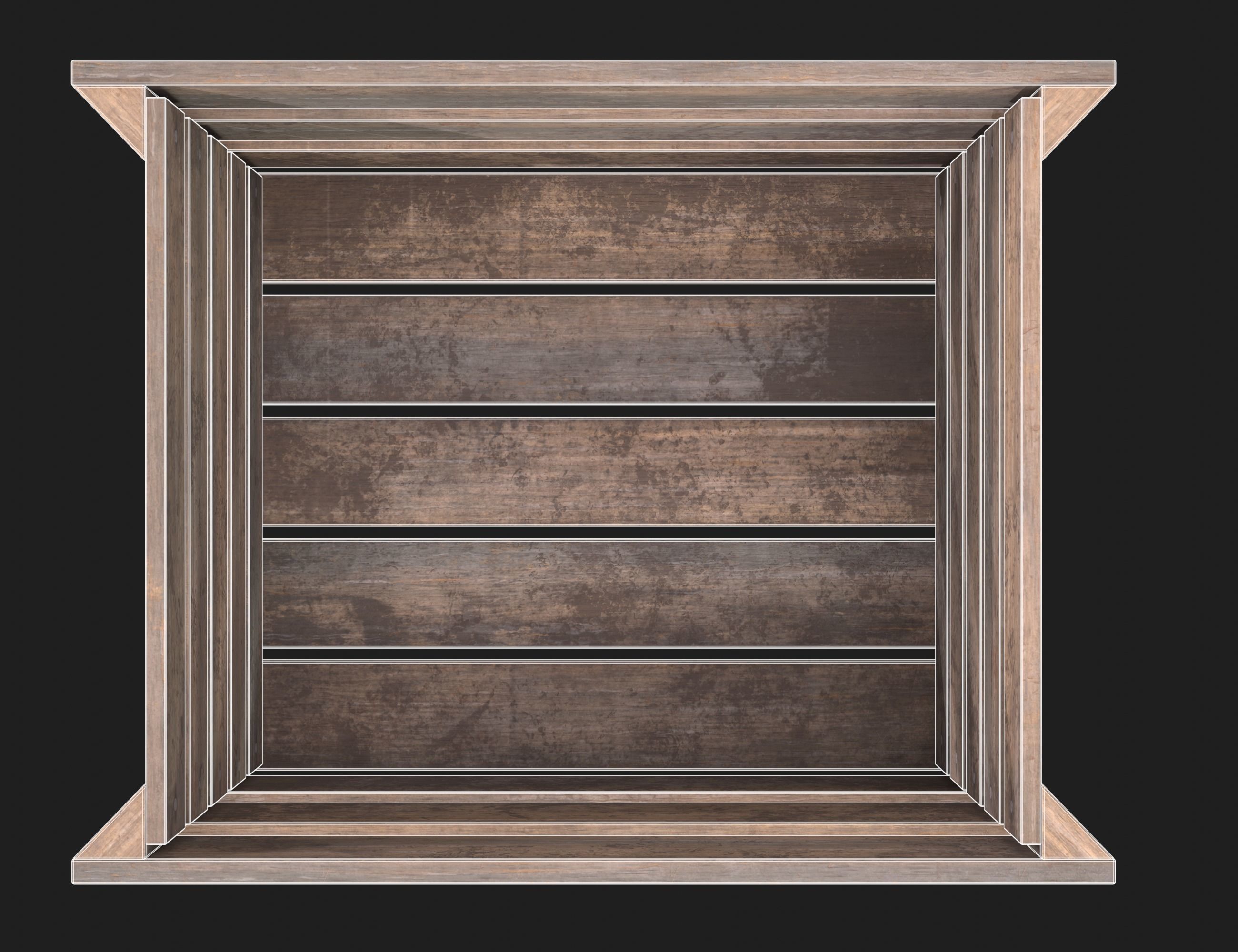 Wooden Fruit Crate 03 Low-poly 3D model_13