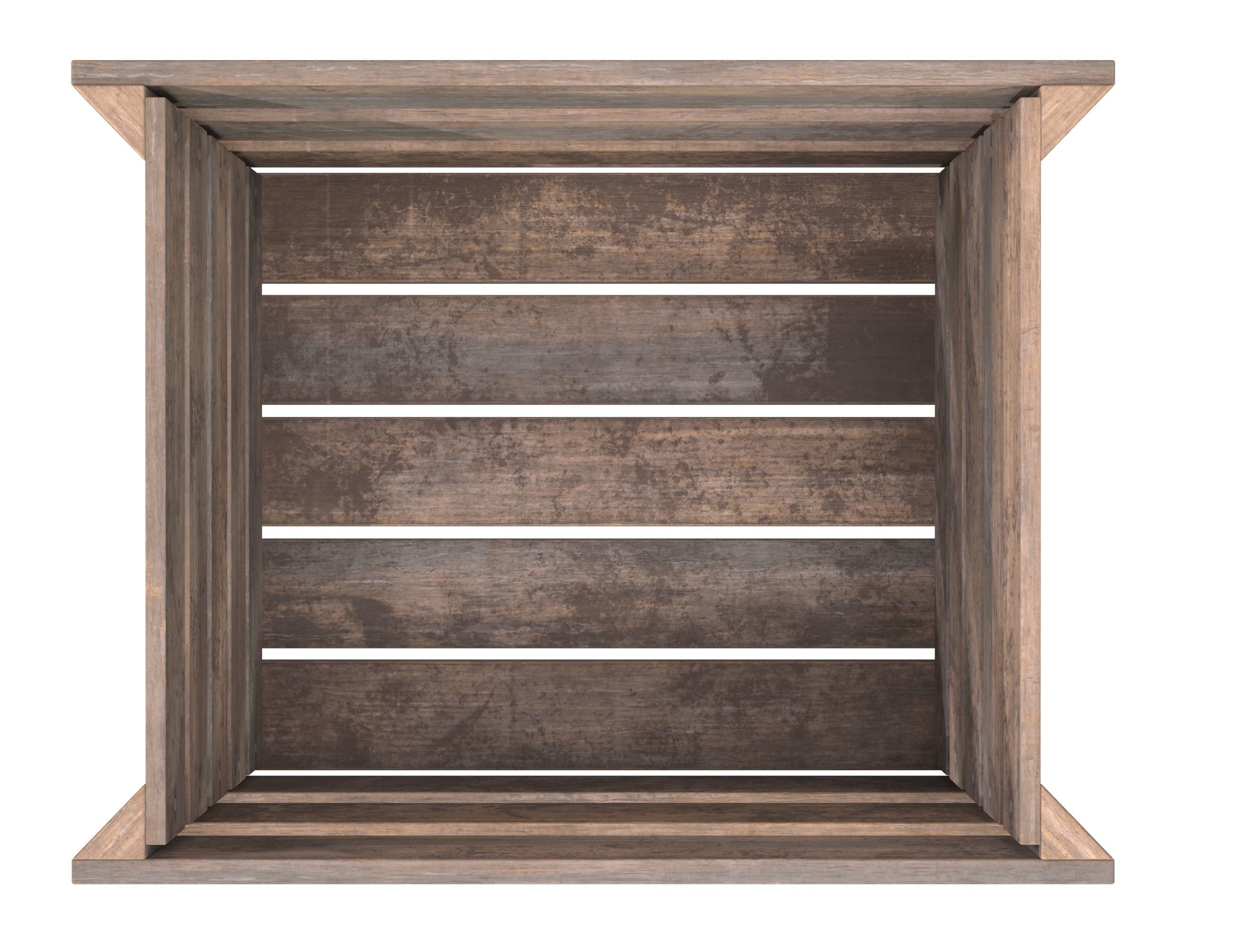 Wooden Fruit Crate 03 Low-poly 3D model_6