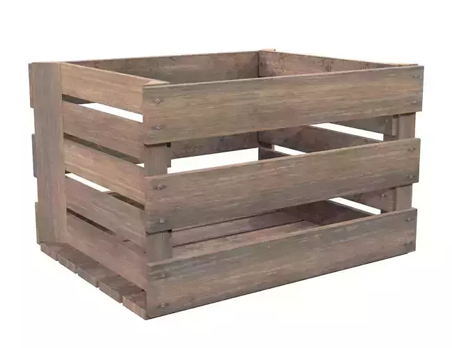 Wooden Fruit Crate 03 Low-poly 3D model