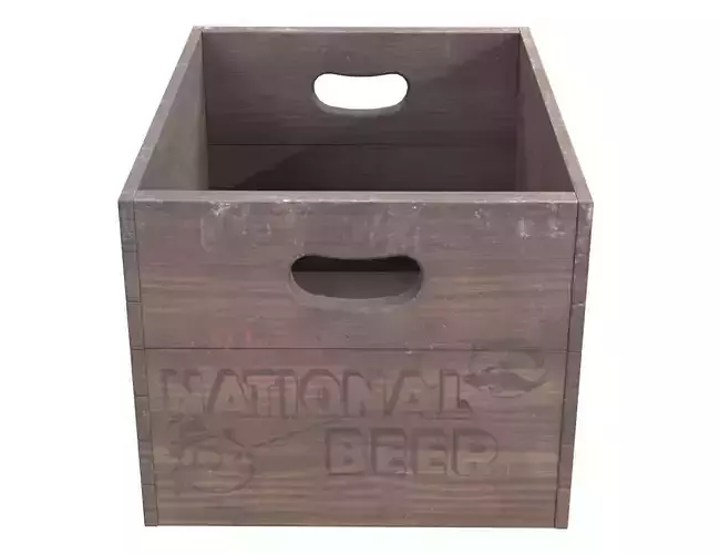 National beer wood box Low-poly 3D model
