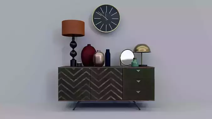 Modern stylish wooden green dresser