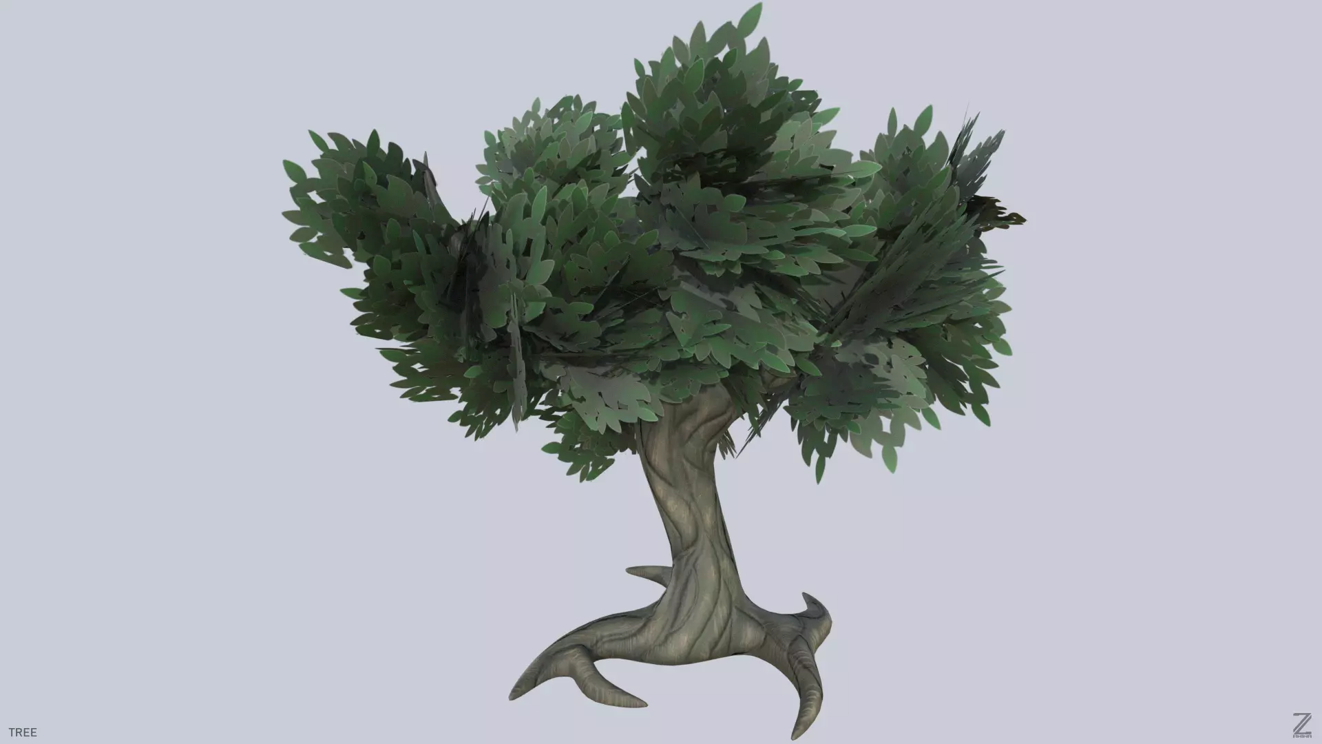 Forest tree Low-poly 3D model_0