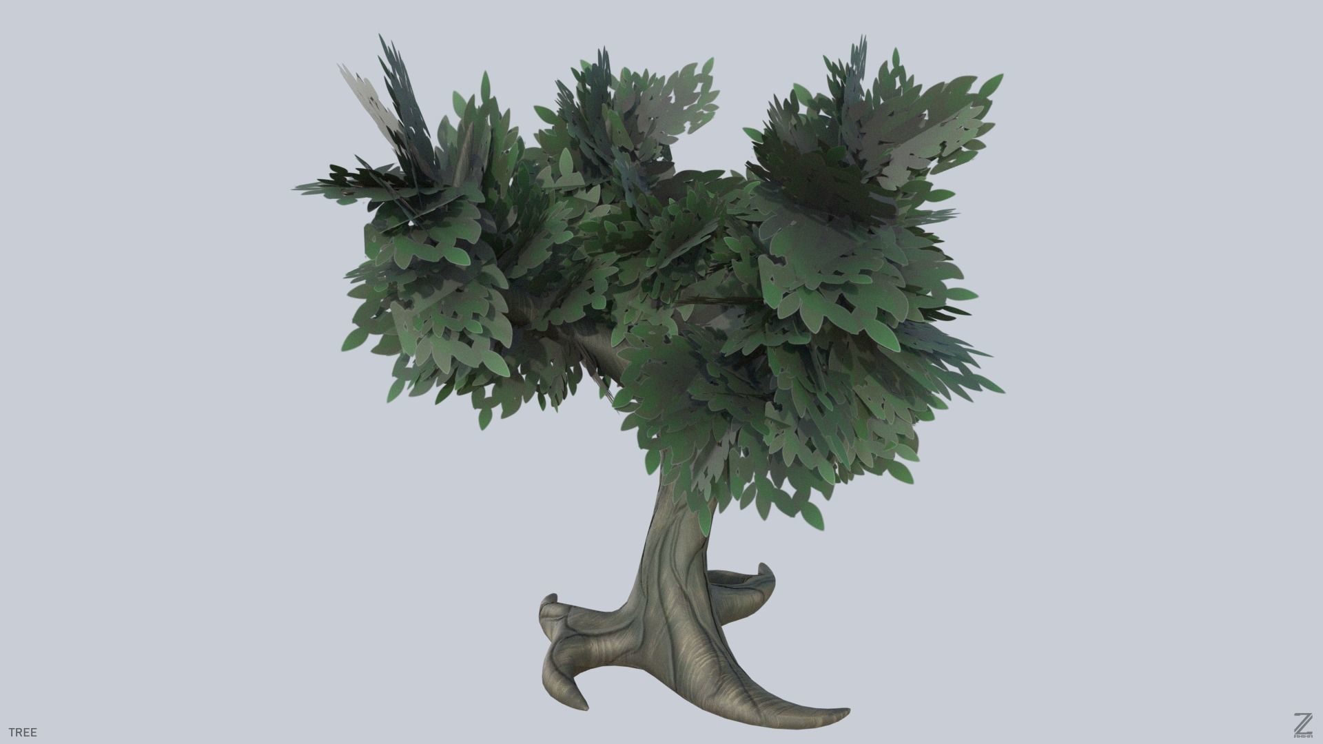 Forest tree Low-poly 3D model_7