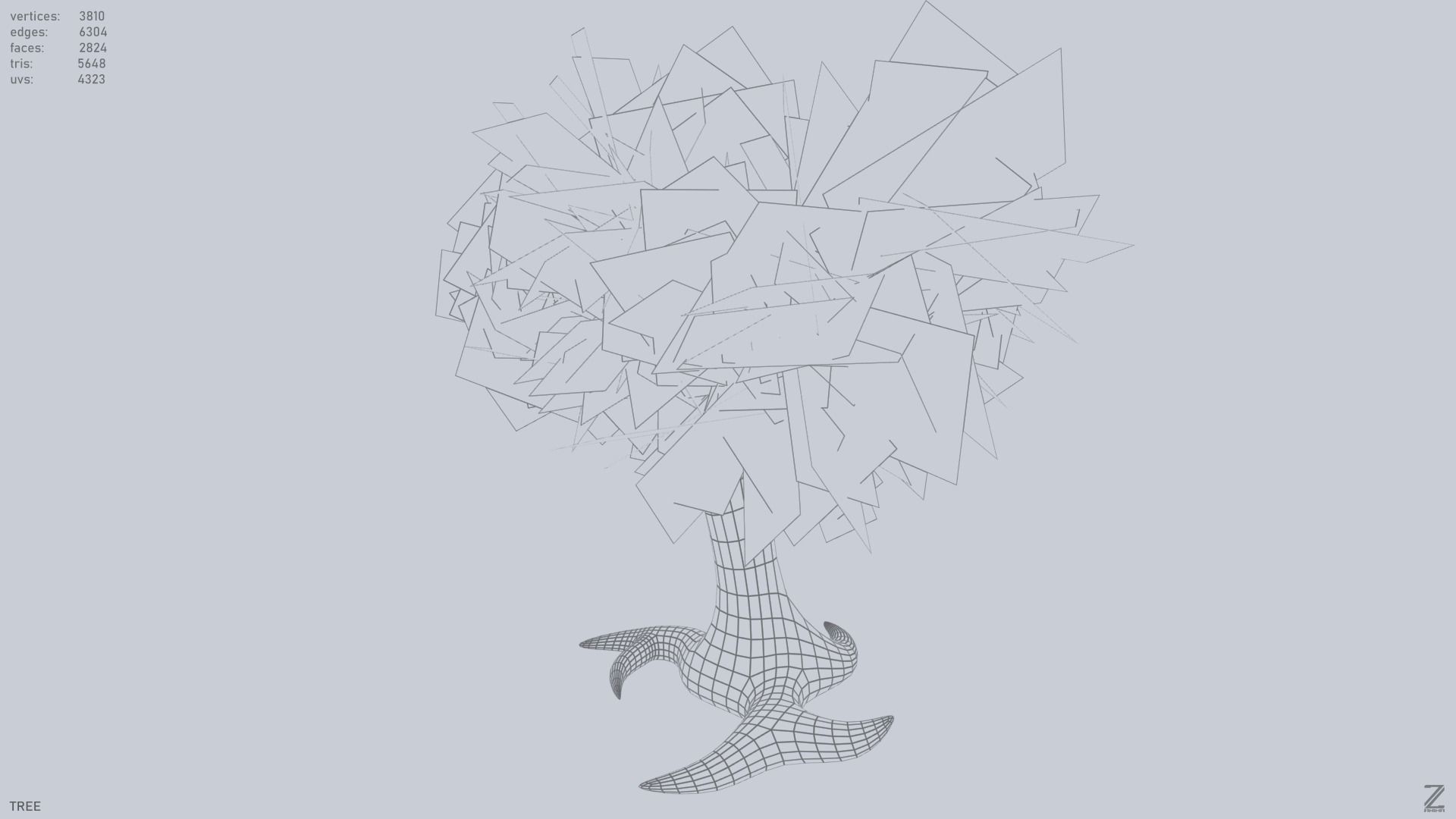 Forest tree Low-poly 3D model_10