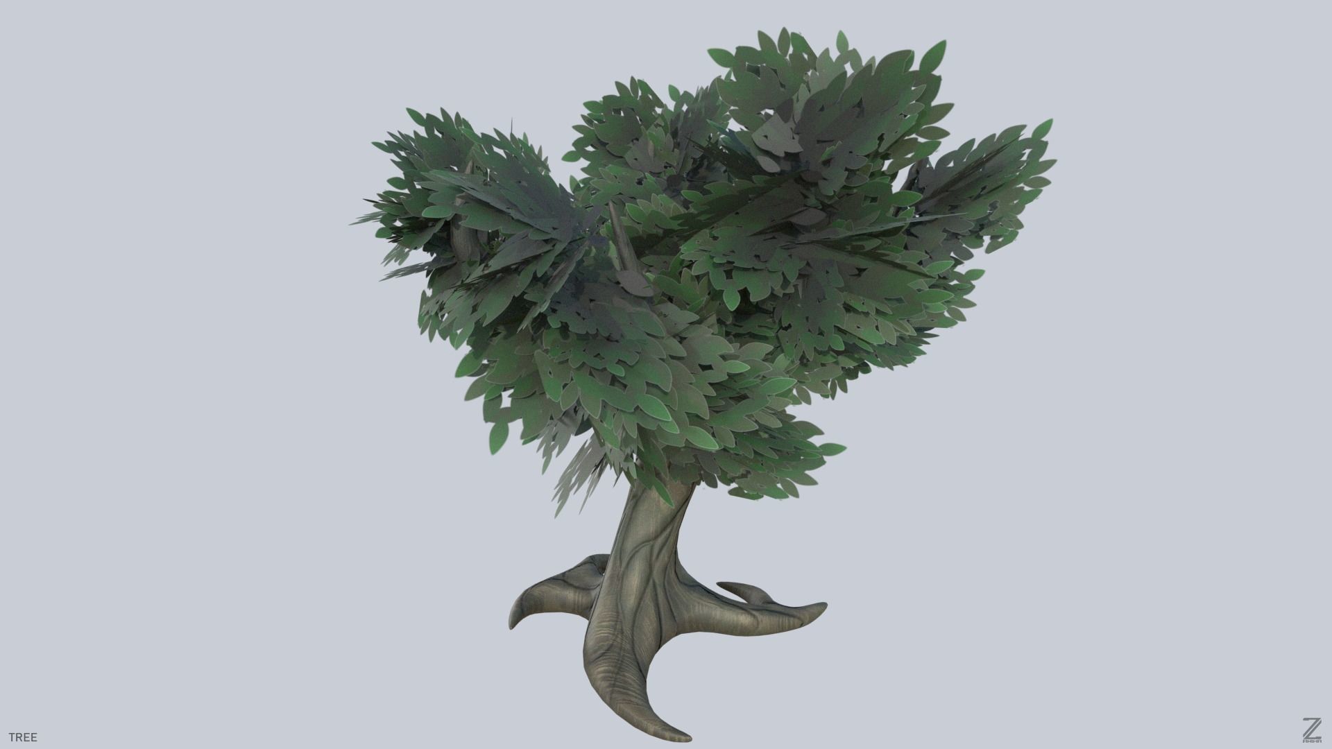 Forest tree Low-poly 3D model_8