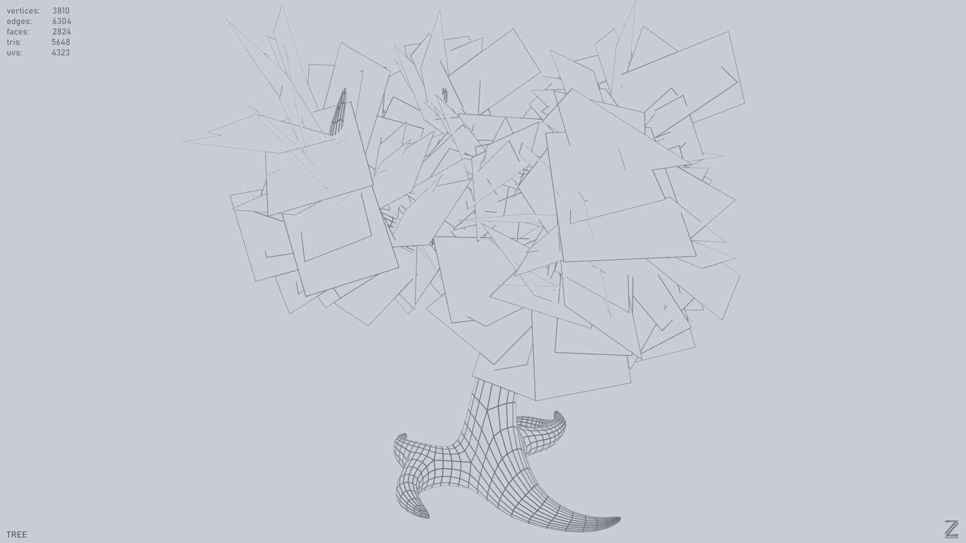 Forest tree Low-poly 3D model_13