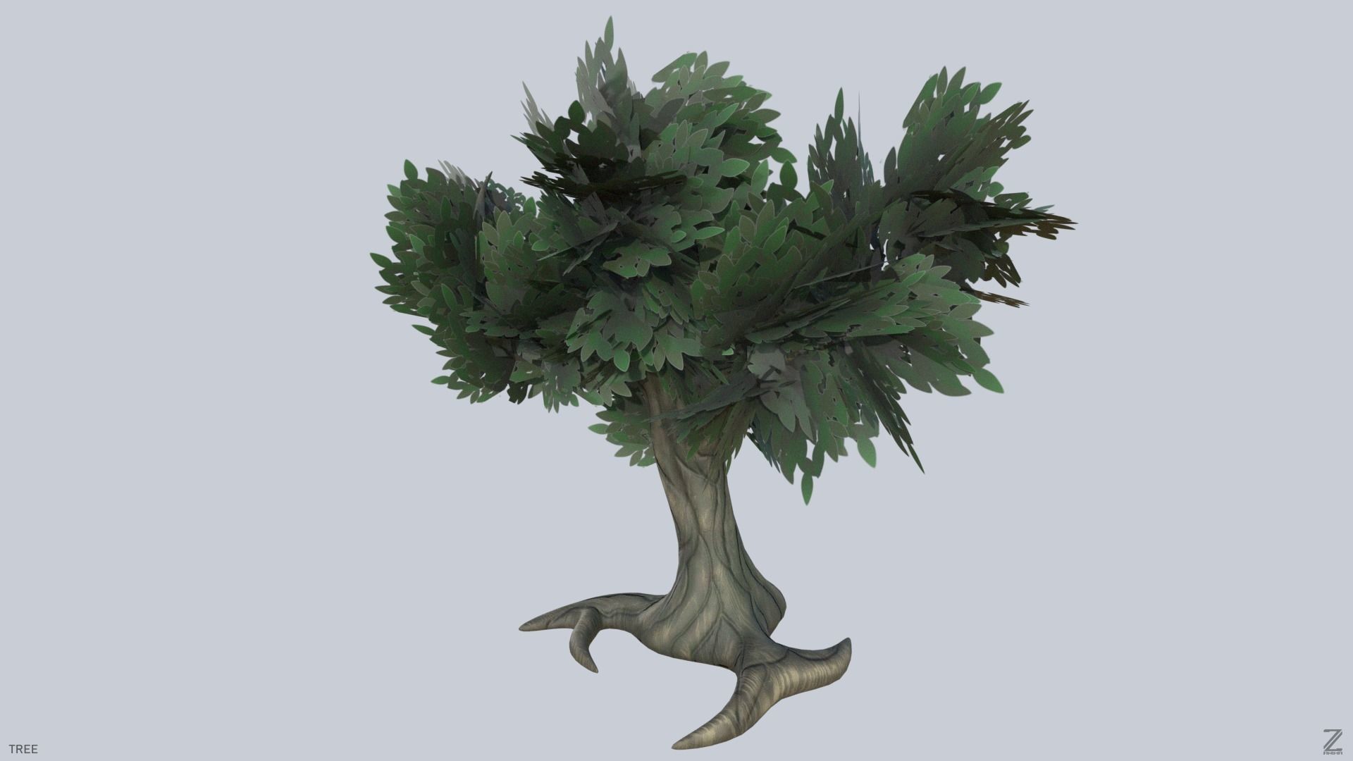 Forest tree Low-poly 3D model_3