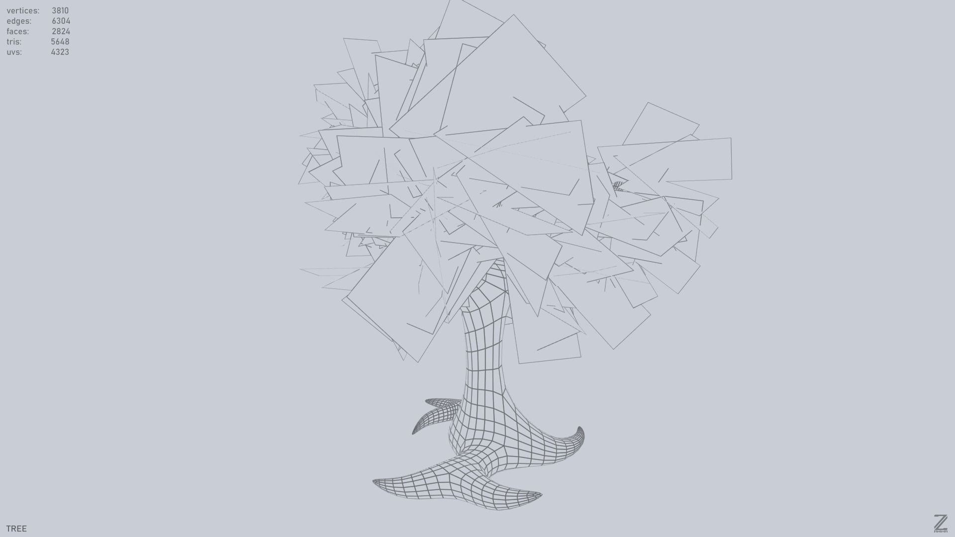 Forest tree Low-poly 3D model_11