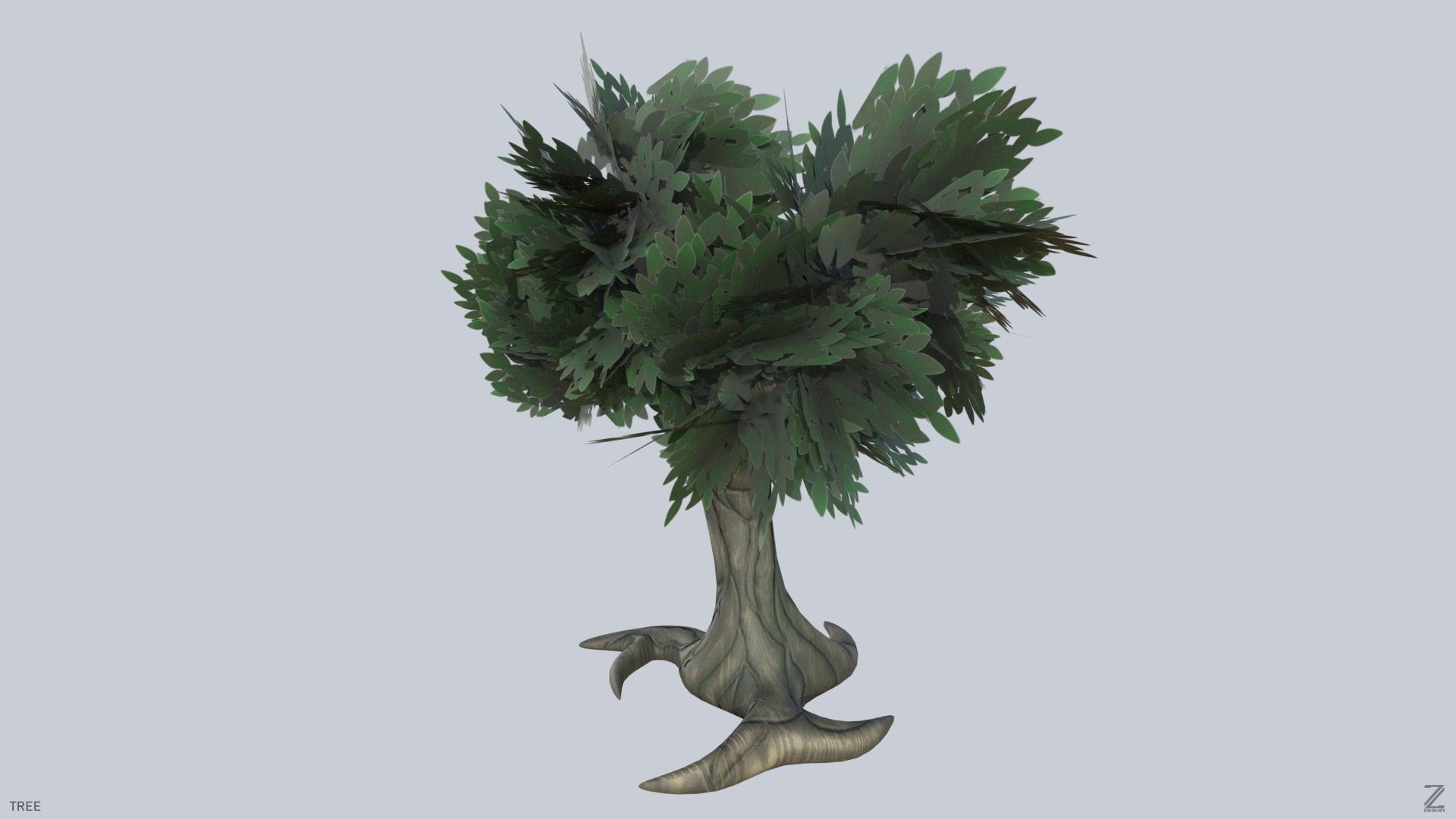 Forest tree Low-poly 3D model_4