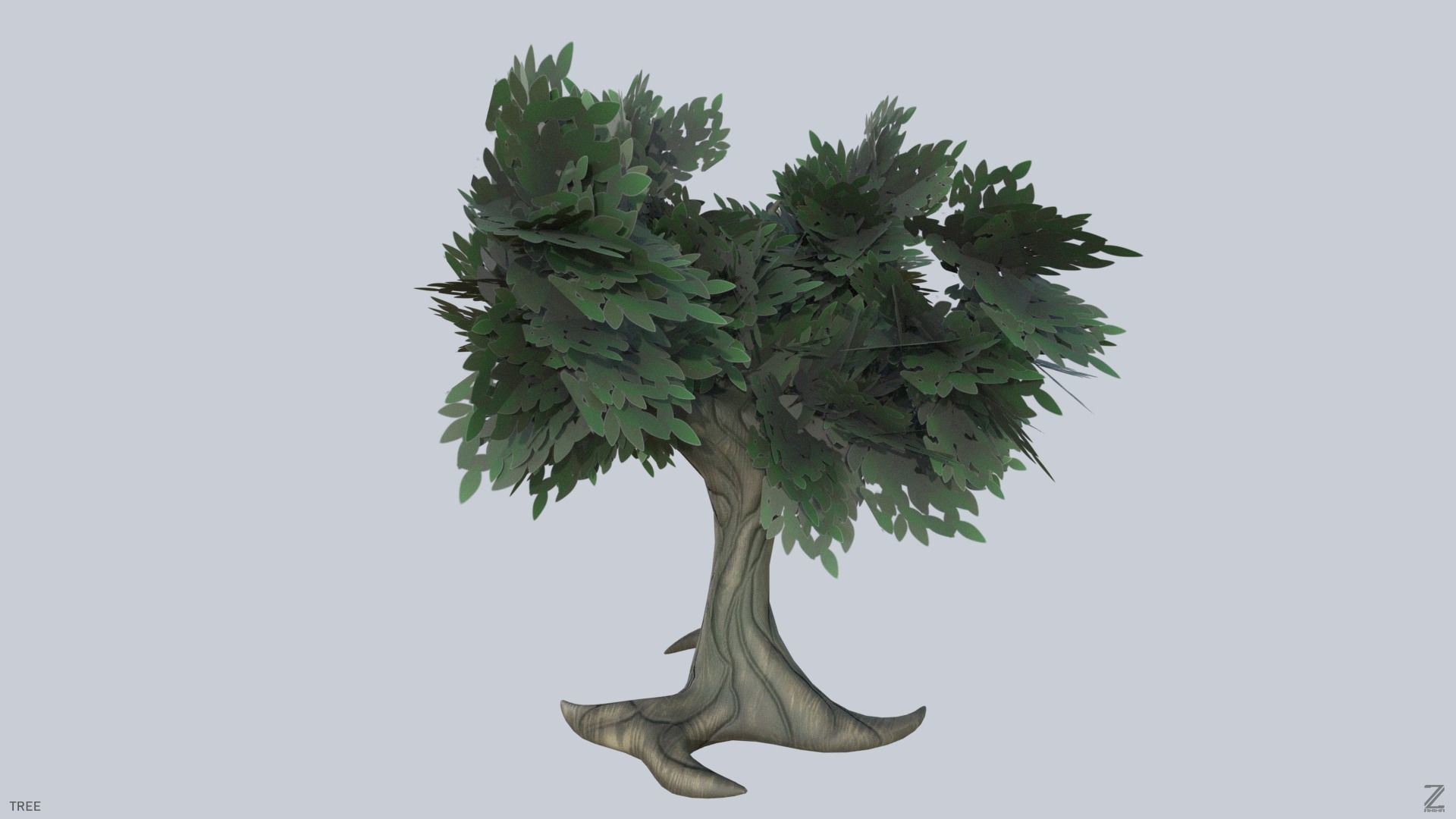 Forest tree Low-poly 3D model_6