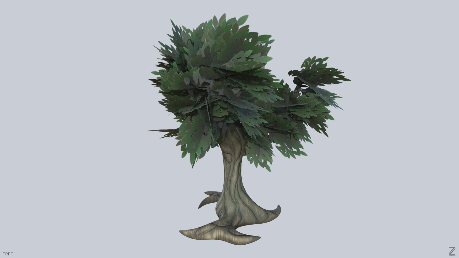 Forest tree Low-poly 3D model_5