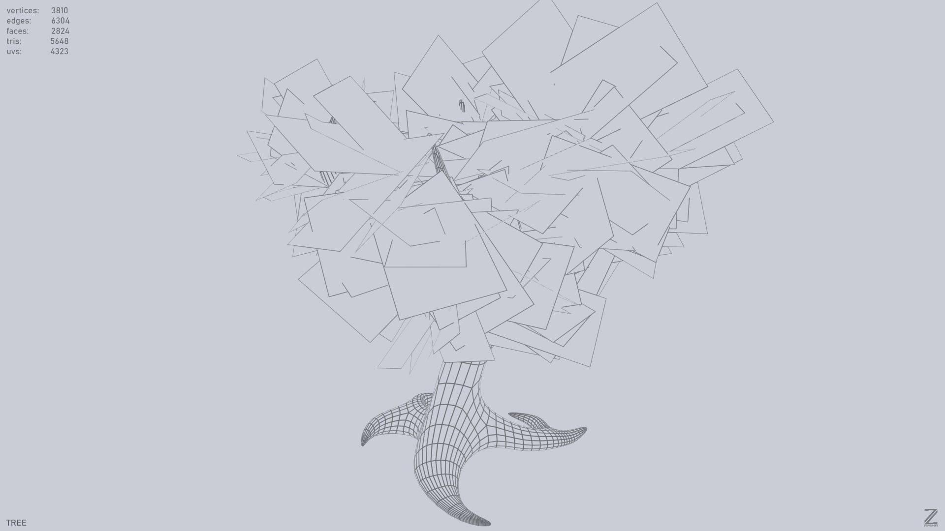 Forest tree Low-poly 3D model_14