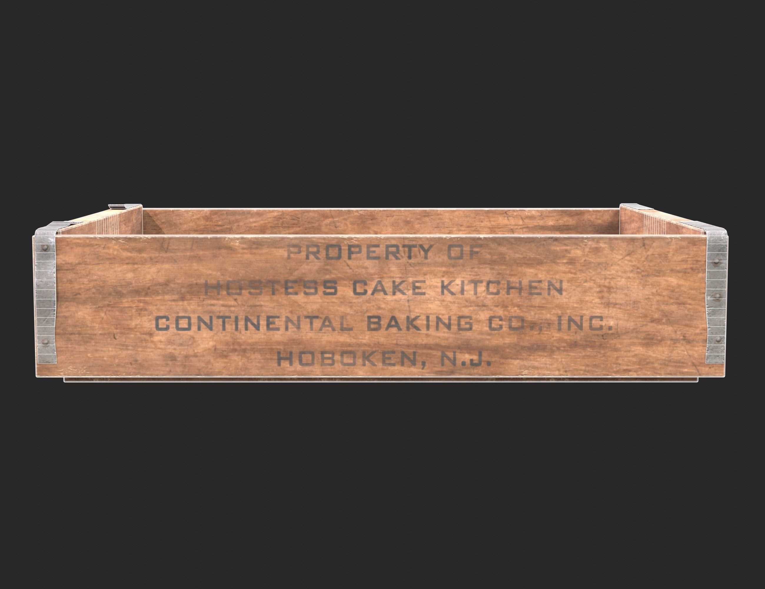 Wooden bakery box Low-poly 3D model_9