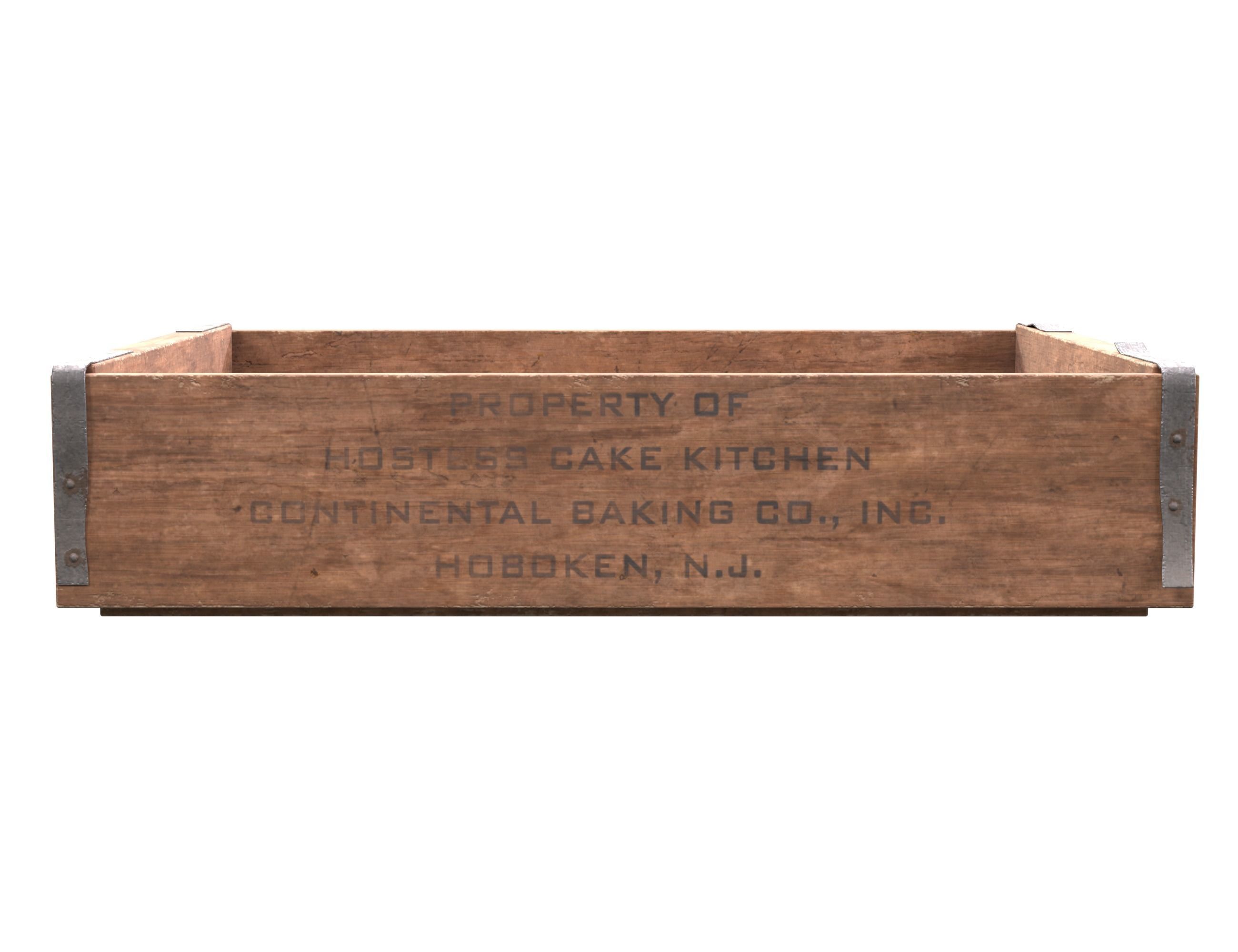 Wooden bakery box Low-poly 3D model_3