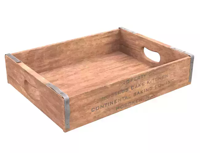 Wooden bakery box Low-poly 3D model