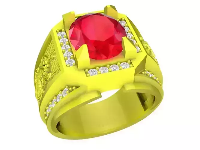 chinese dragon oval diamond men ring 4999