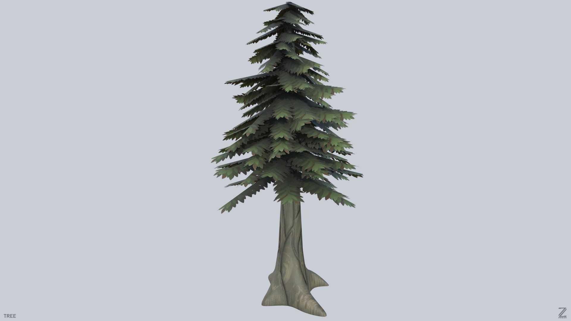 Forest tree Low-poly 3D model_7