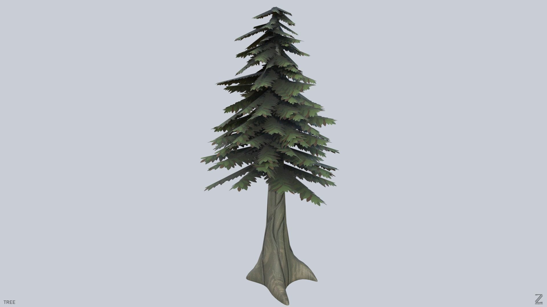 Forest tree Low-poly 3D model_8