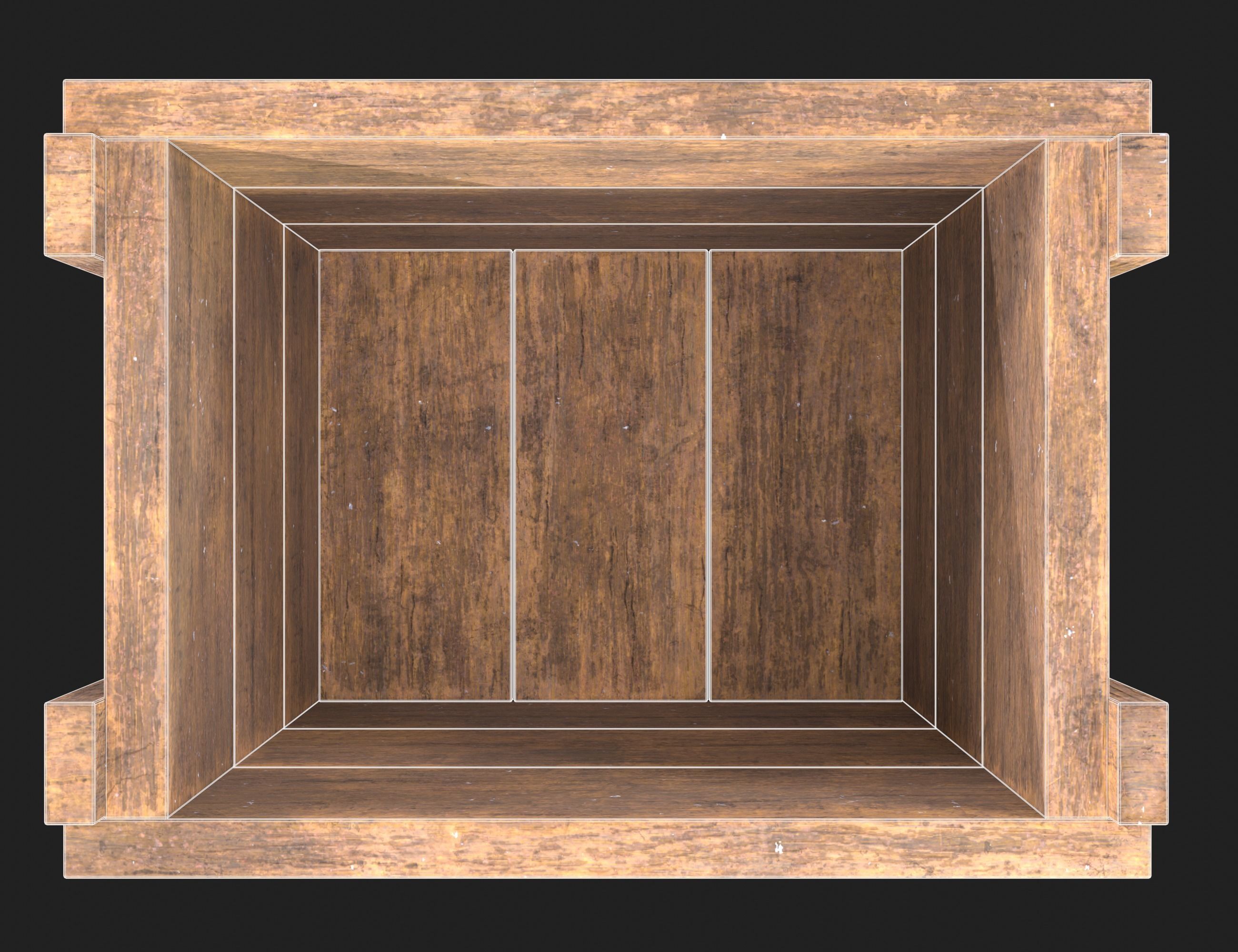 Wooden box Liquid meters Low-poly 3D model_11