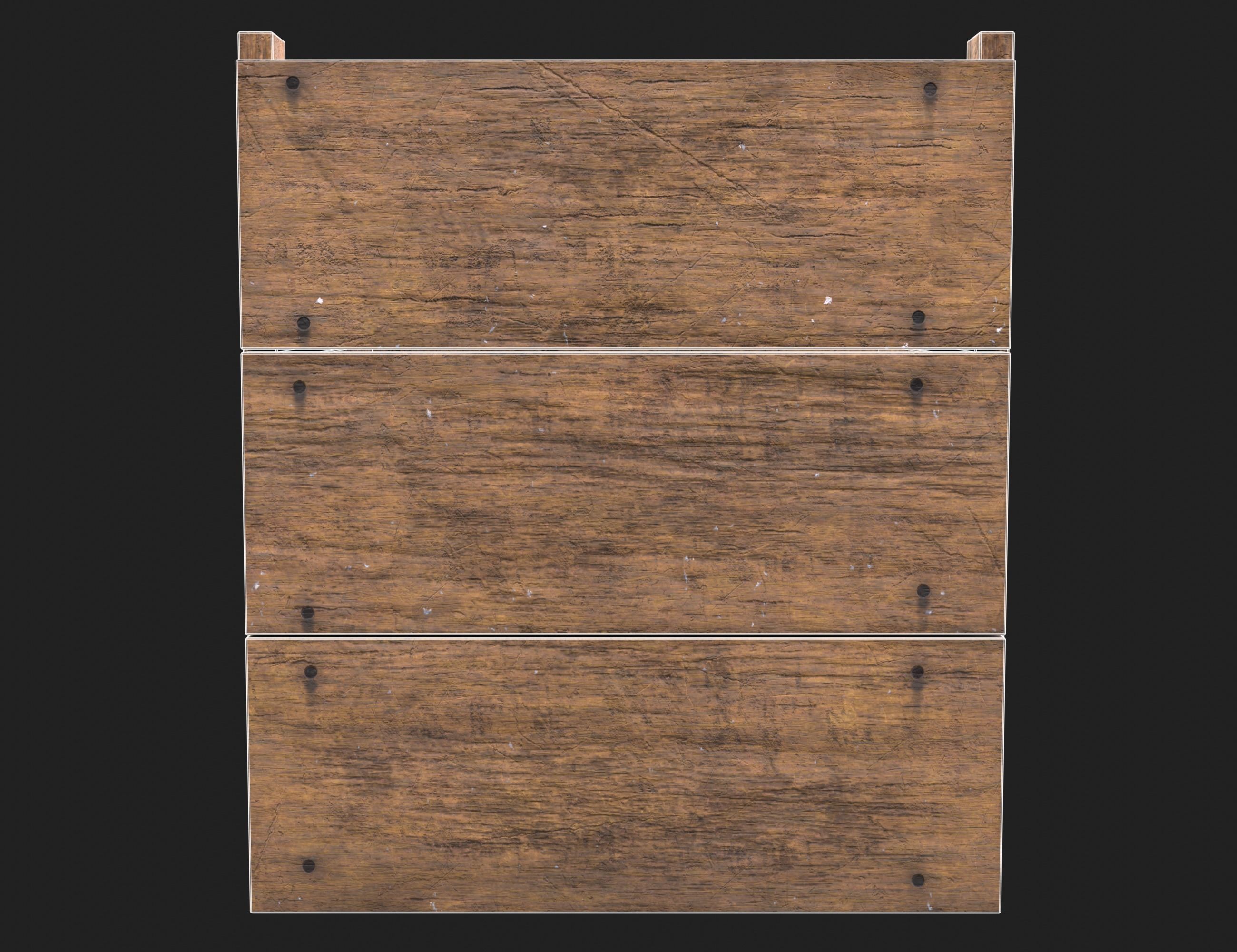 Wooden box Liquid meters Low-poly 3D model_9