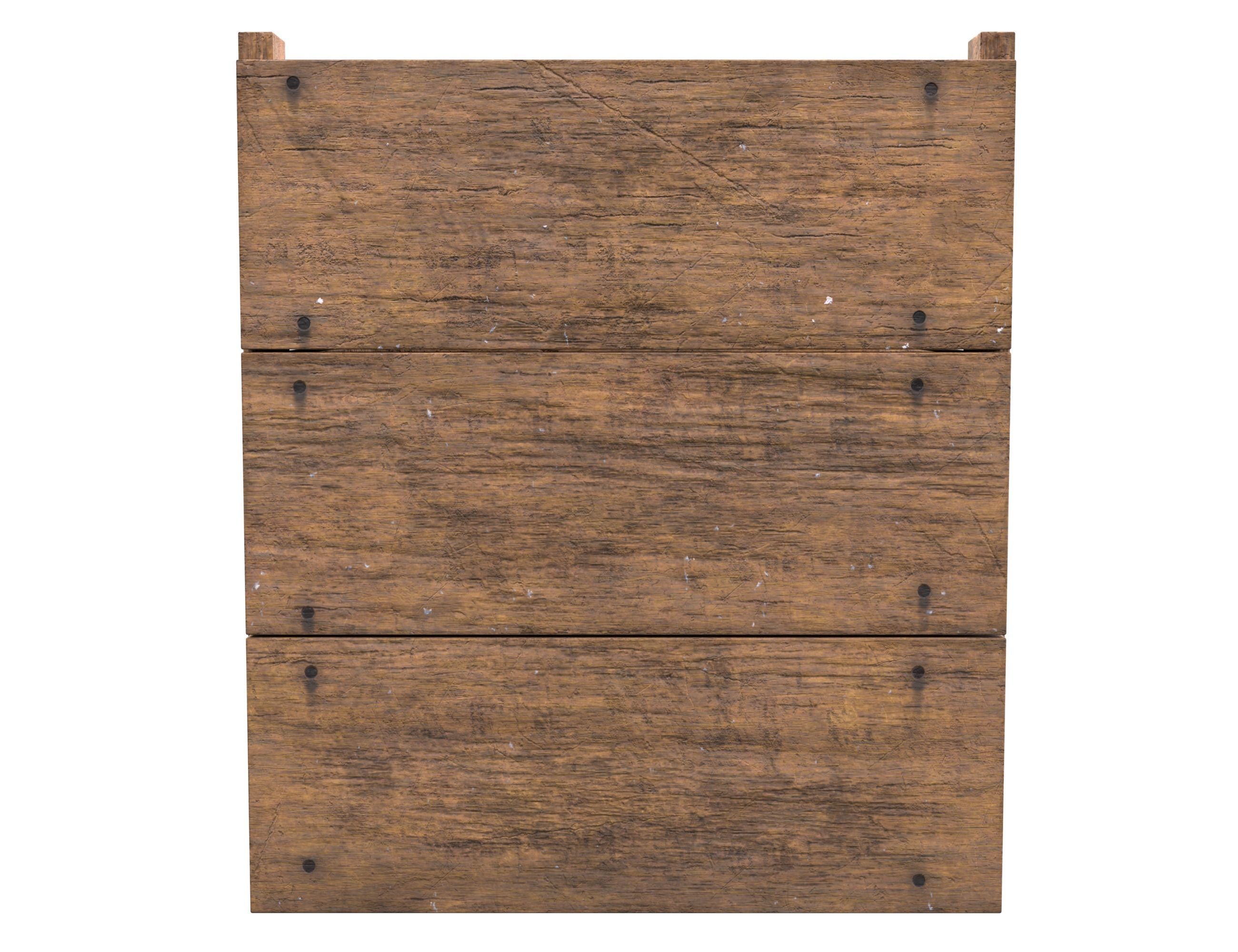 Wooden box Liquid meters Low-poly 3D model_4